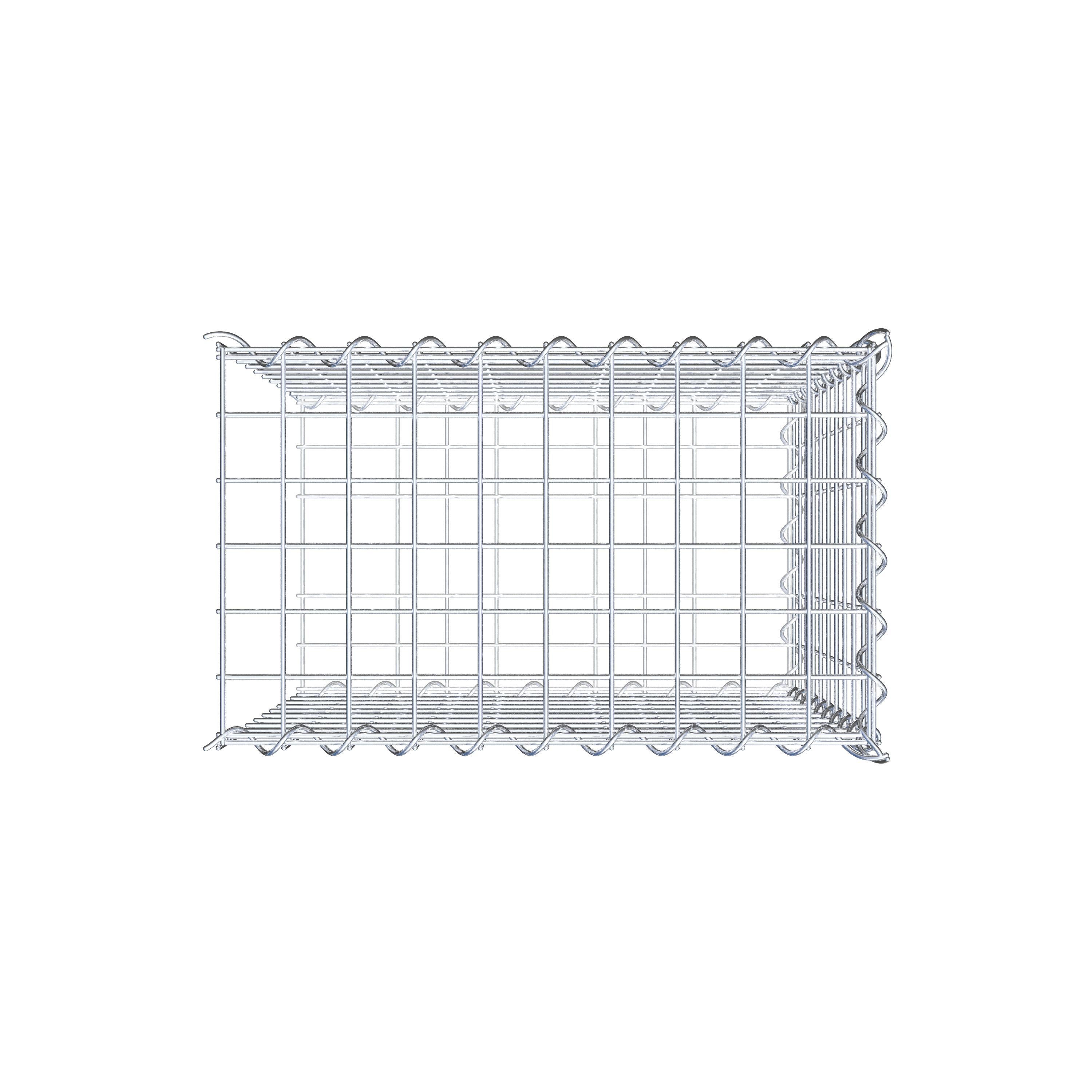 Gabião tipo 2 50 cm x 50 cm x 30 cm (C x A x P), malhagem 5 cm x 5 cm, espiral