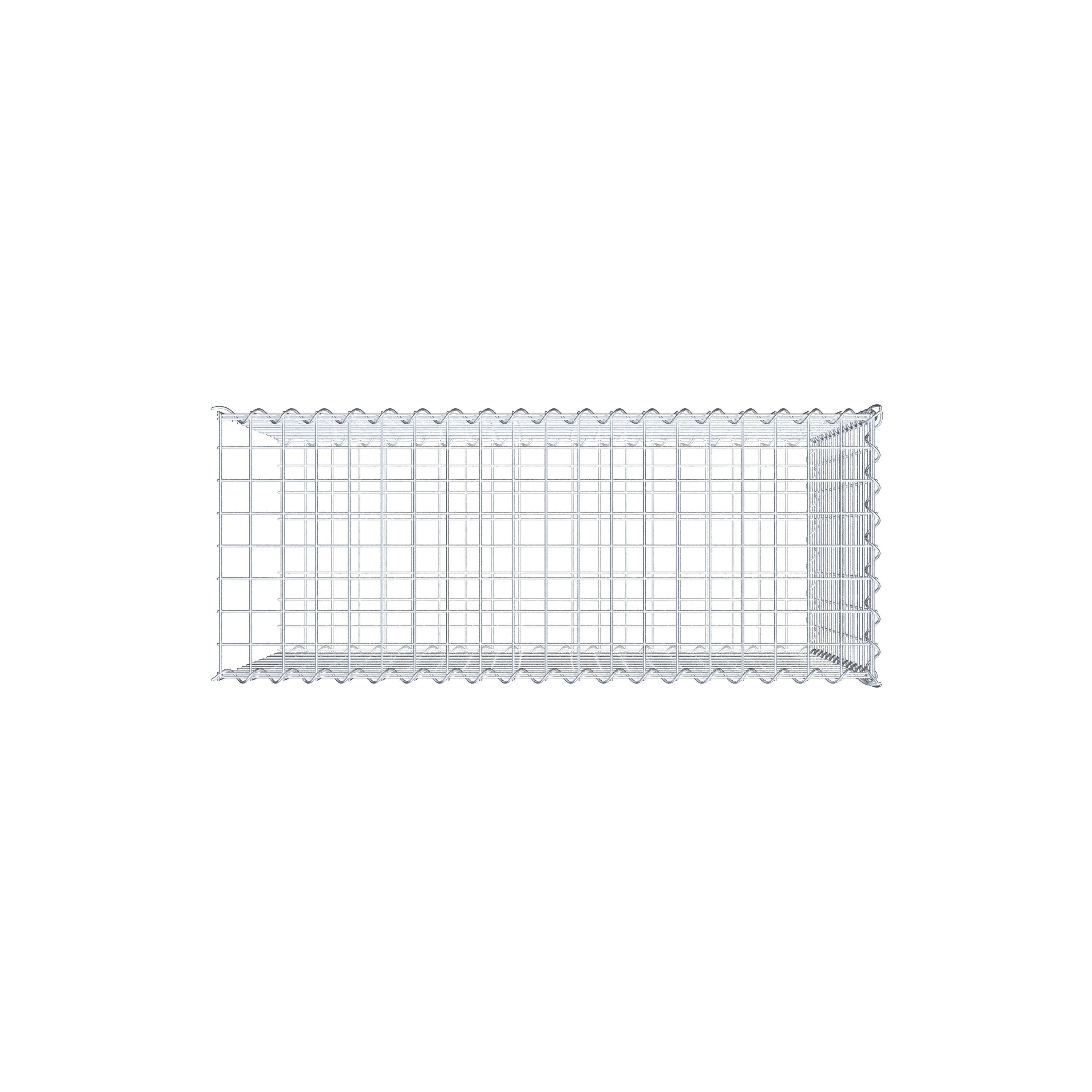 Opvokset gabion type 2 100 cm x 70 cm x 40 cm (L x H x D), maskestørrelse 5 cm x 5 cm, spiral