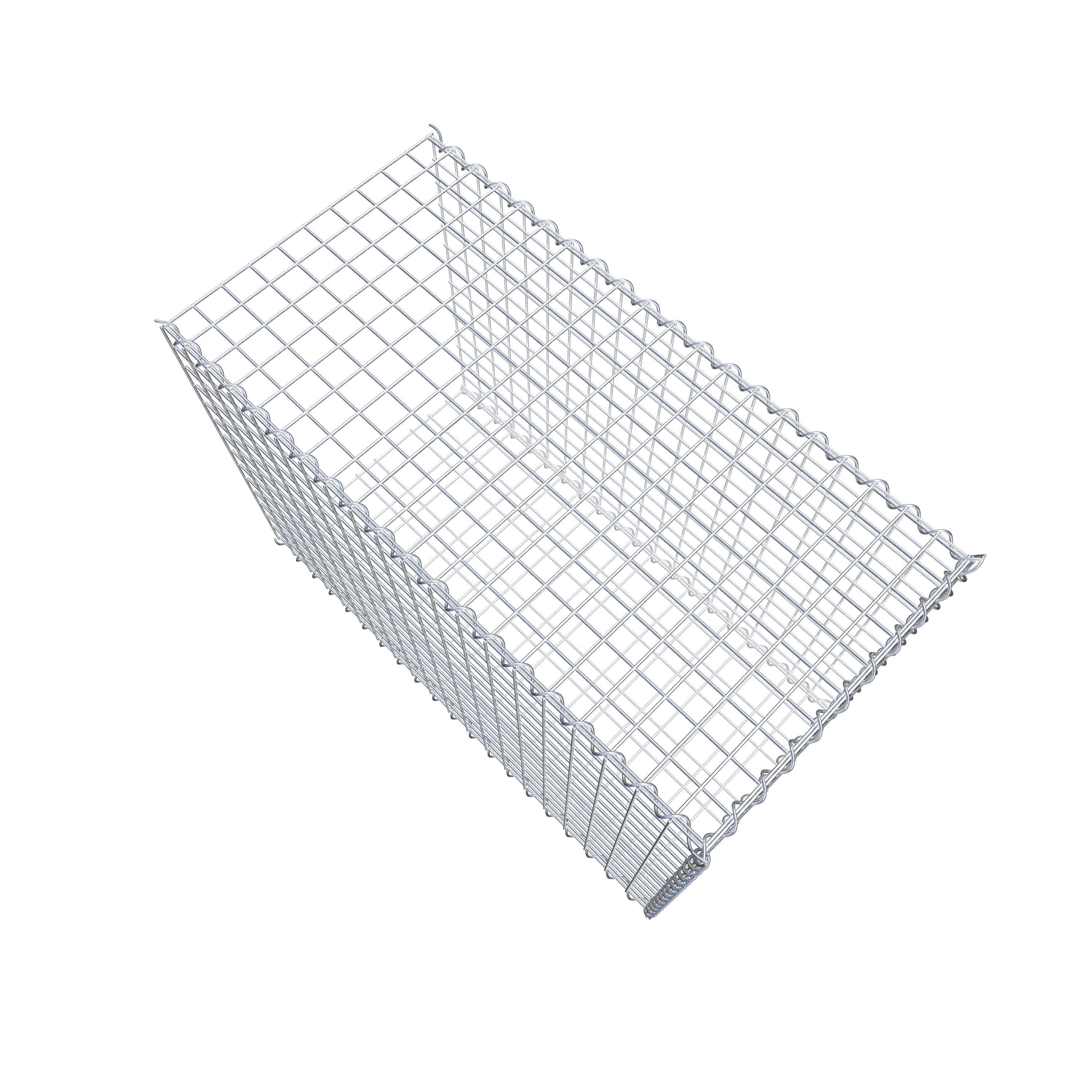 Opvokset gabion type 2 100 cm x 70 cm x 50 cm (L x H x D), maskestørrelse 5 cm x 5 cm, spiral