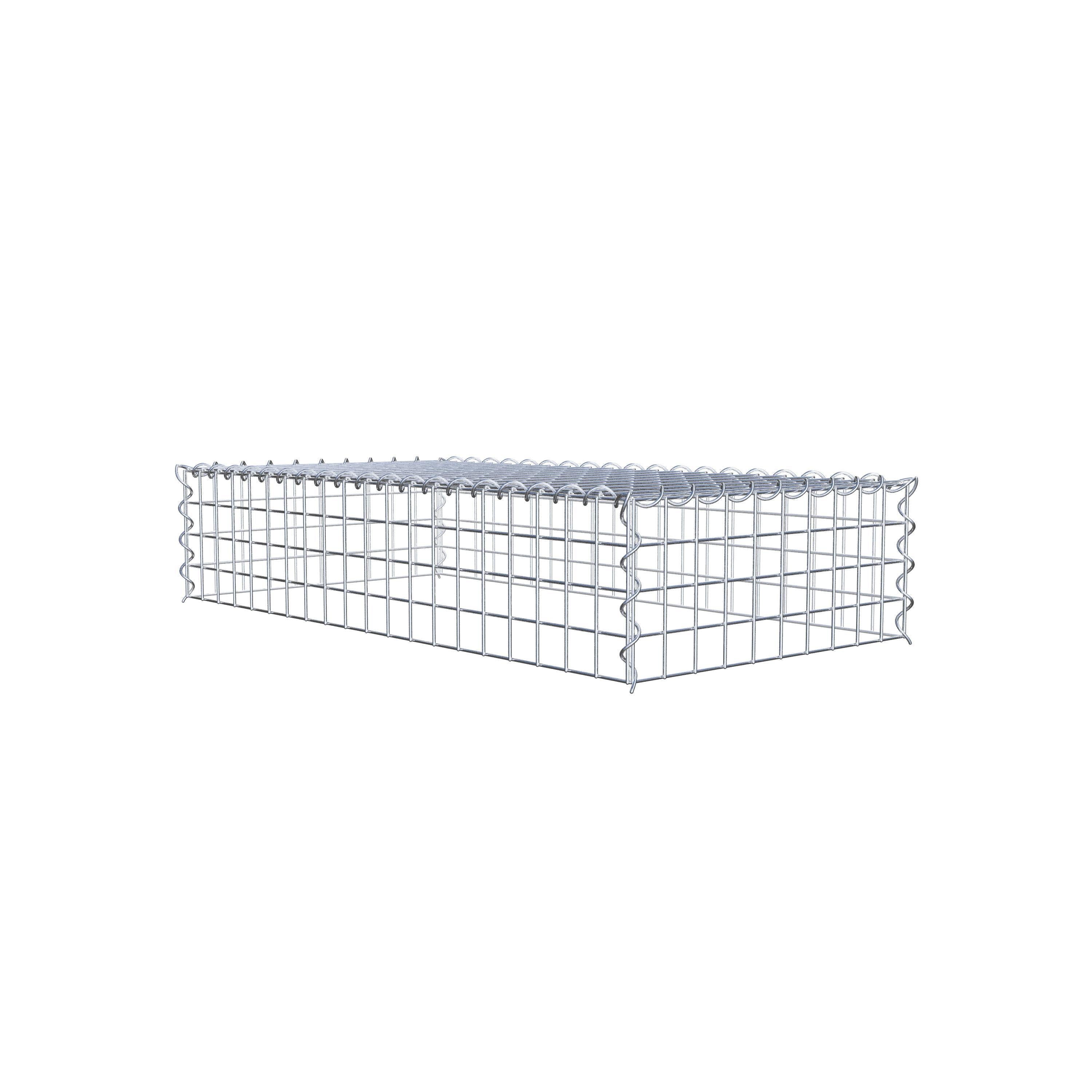 Grown-on gabion type 3 100 cm x 20 cm x 50 cm (L x H x D), mesh size 5 cm x 5 cm, spiral