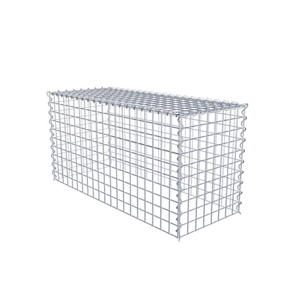 Opvokset gabion type 3 100 cm x 50 cm x 40 cm (L x H x D), maskestørrelse 5 cm x 5 cm, spiral