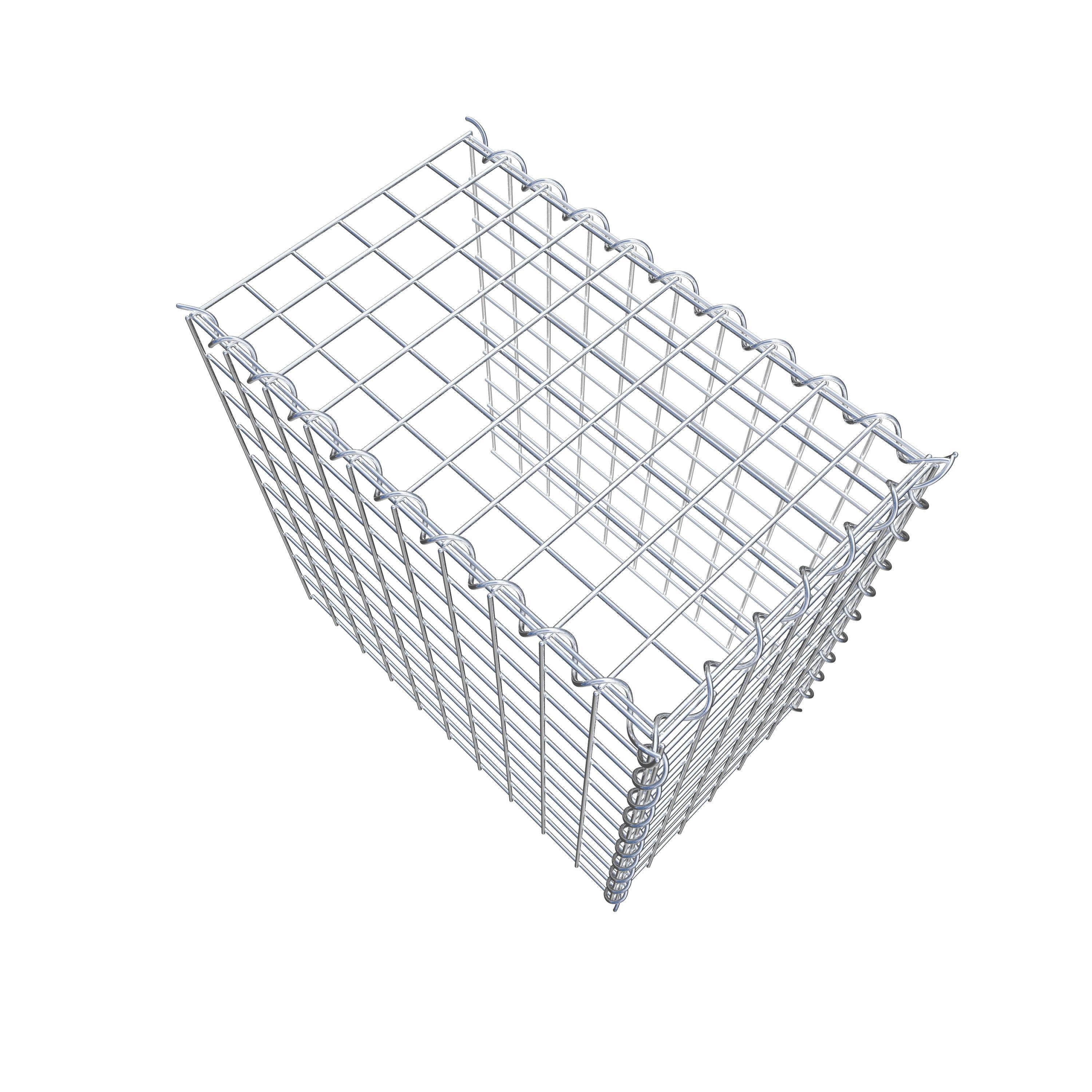 Opvokset gabion type 4 50 cm x 50 cm x 30 cm (L x H x D), maskestørrelse 5 cm x 5 cm, spiral