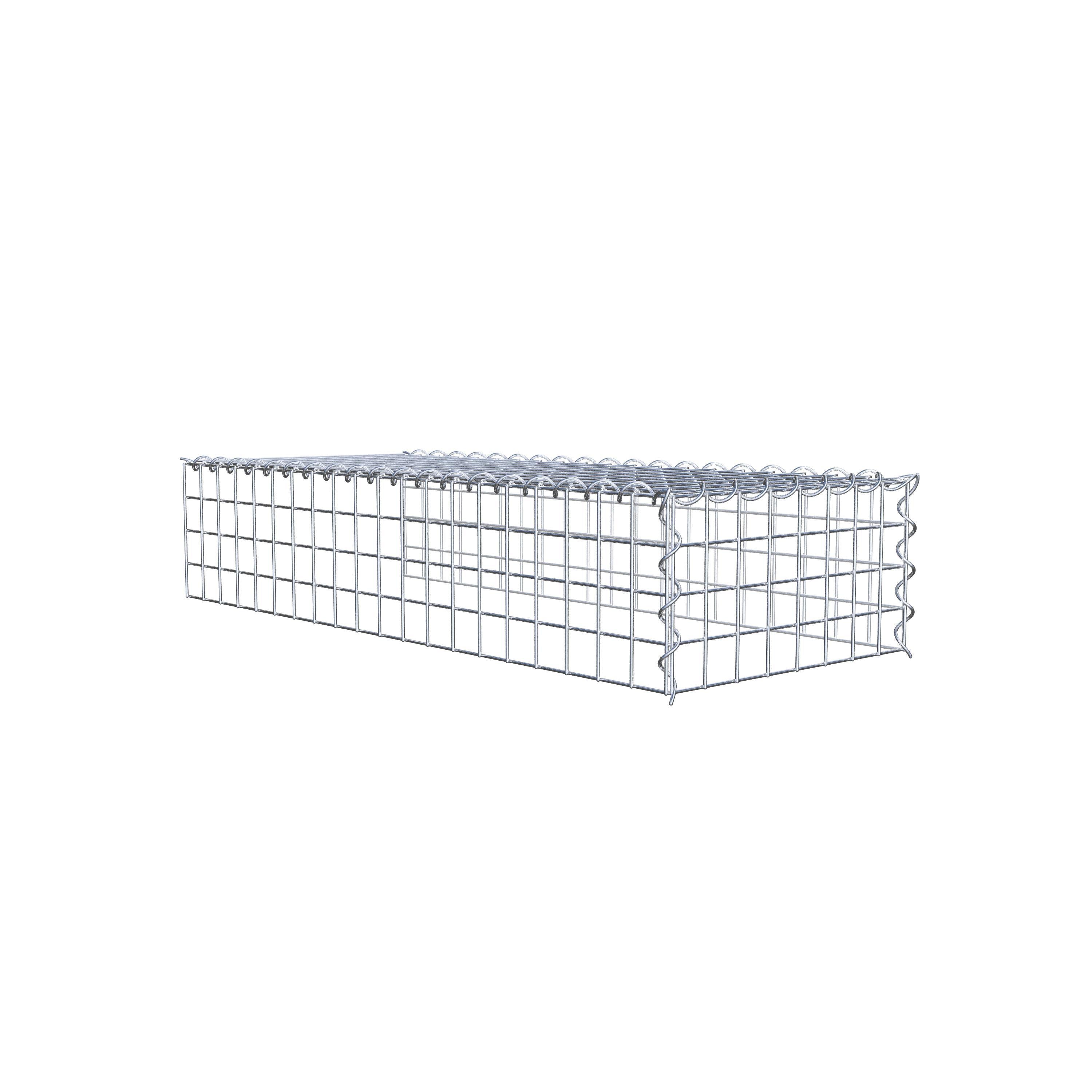 Opvokset gabion type 4 100 cm x 20 cm x 40 cm (L x H x D), maskestørrelse 5 cm x 5 cm, spiral