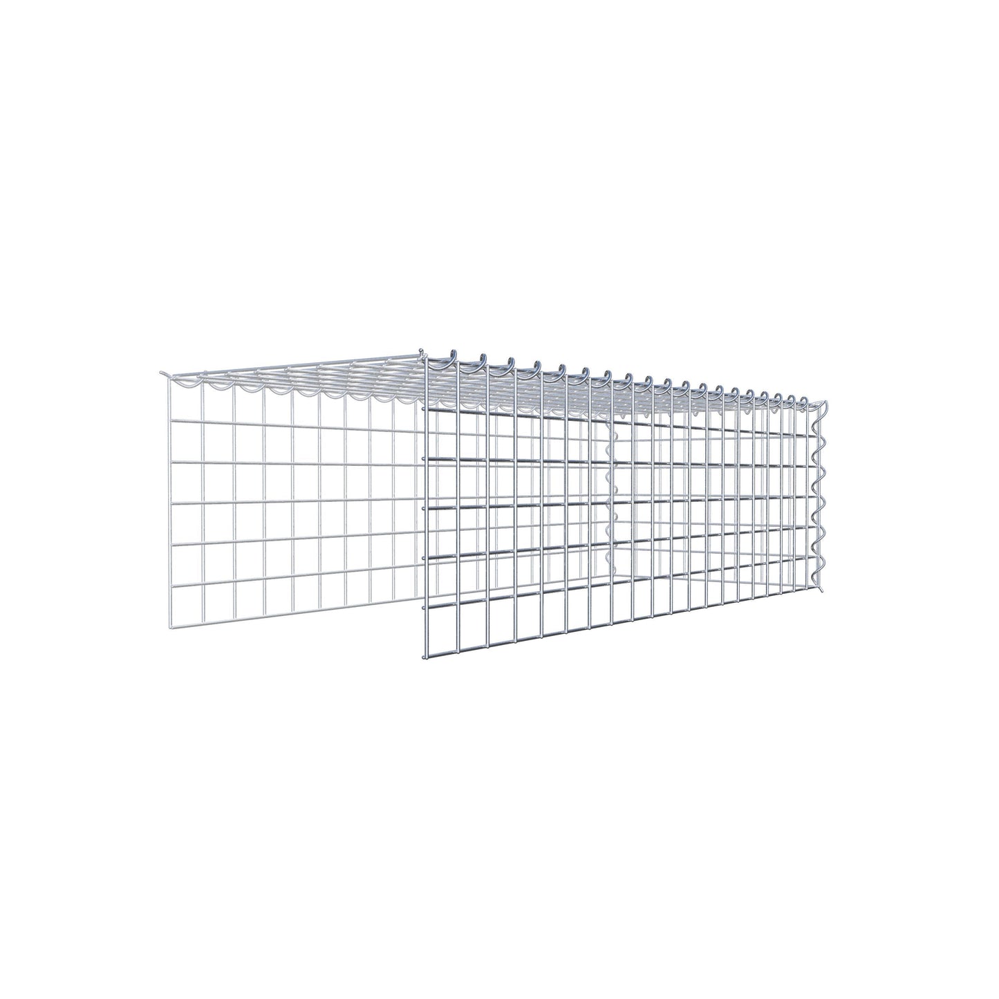 Gabbione aggiuntivo tipo 4 100 cm x 30 cm x 40 cm (L x H x P), dimensione maglia 5 cm x 5 cm, a spirale