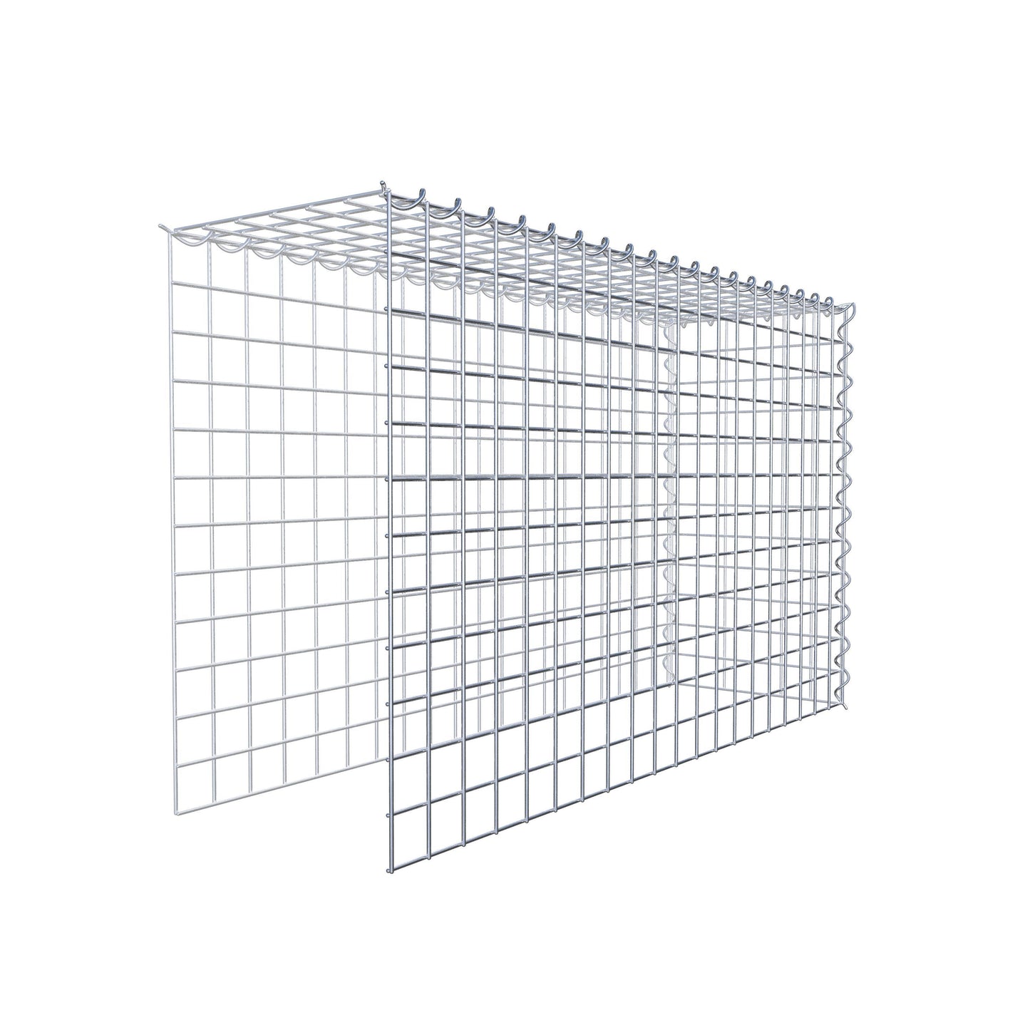 Gavión adulto tipo 4 100 cm x 60 cm x 30 cm (largo x alto x profundidad), tamaño de malla 5 cm x 5 cm, espiral