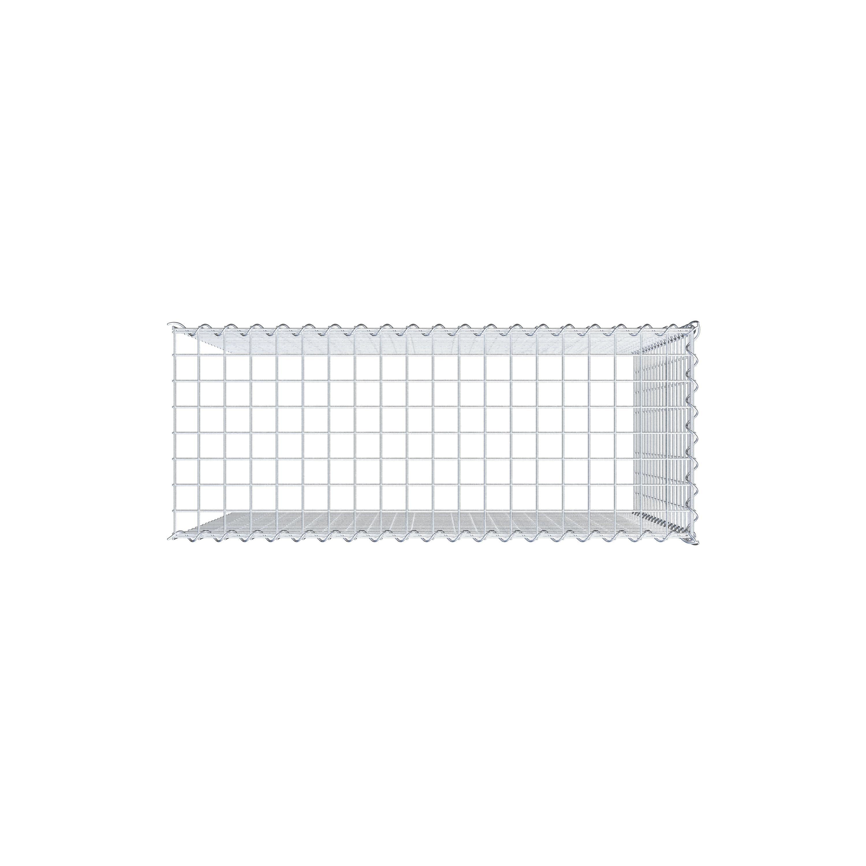 Opvokset gabion type 4 100 cm x 90 cm x 40 cm (L x H x D), maskestørrelse 5 cm x 5 cm, spiral