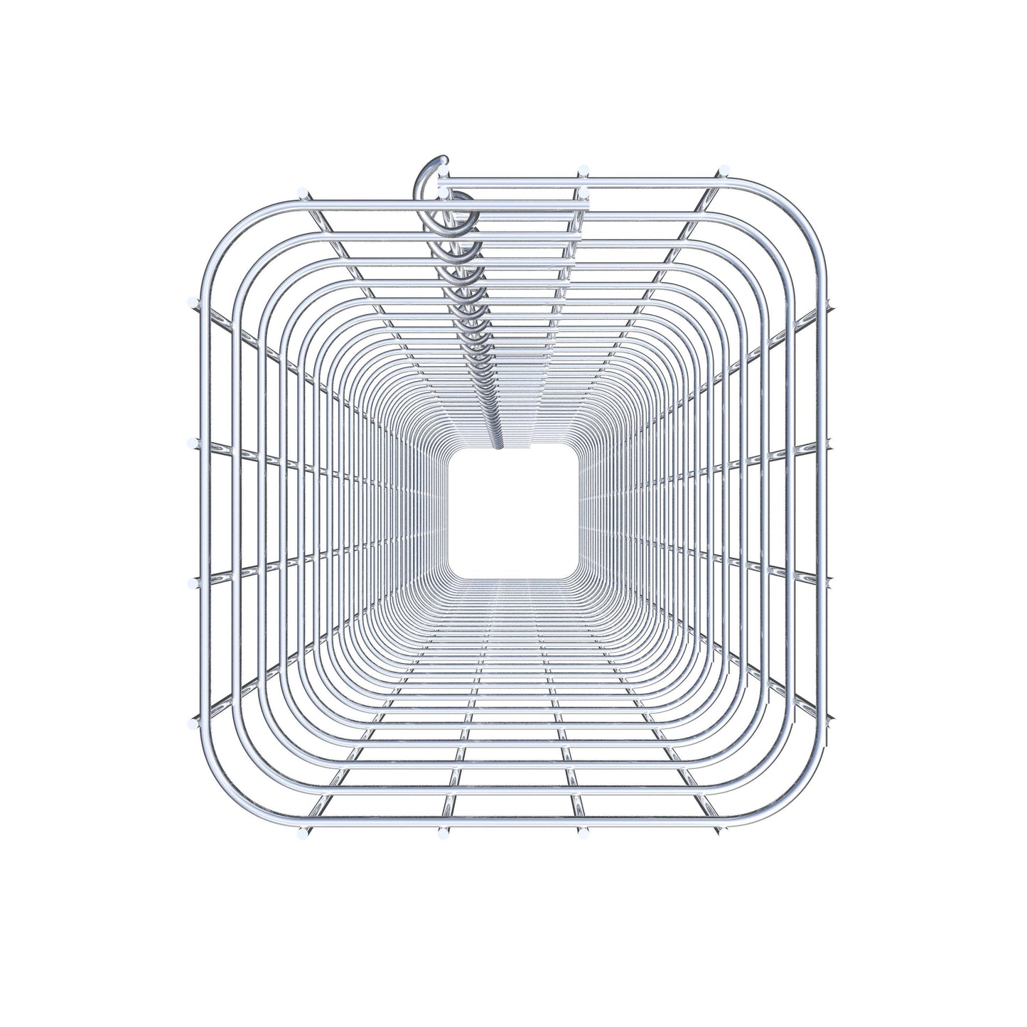 Columna de gaviones, cuadrada 22 cm x 22 cm, 160 cm de altura, MW 5 cm x 5 cm