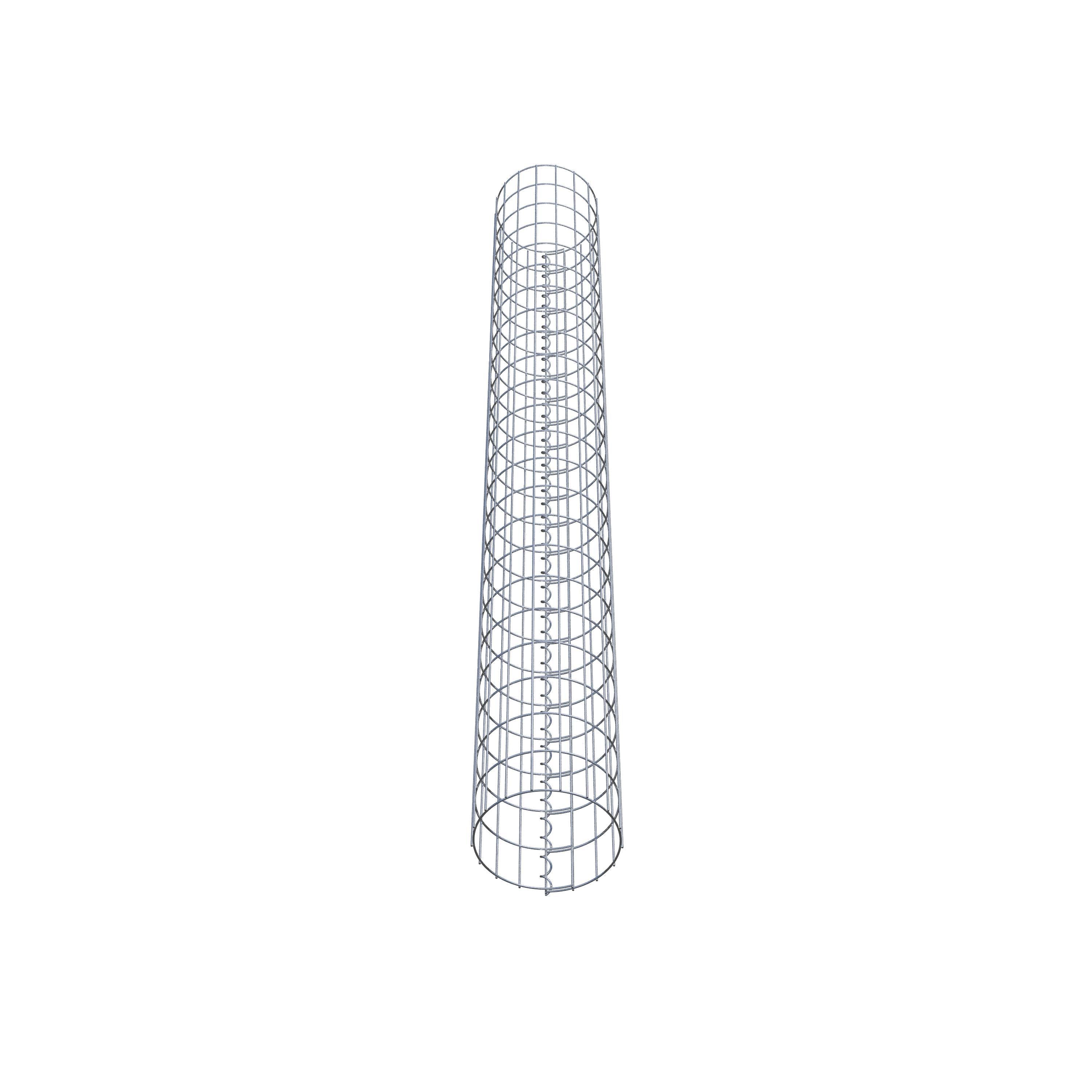 Coluna de gabião com diâmetro de 27 cm, malha redonda de 5 x 10 cm