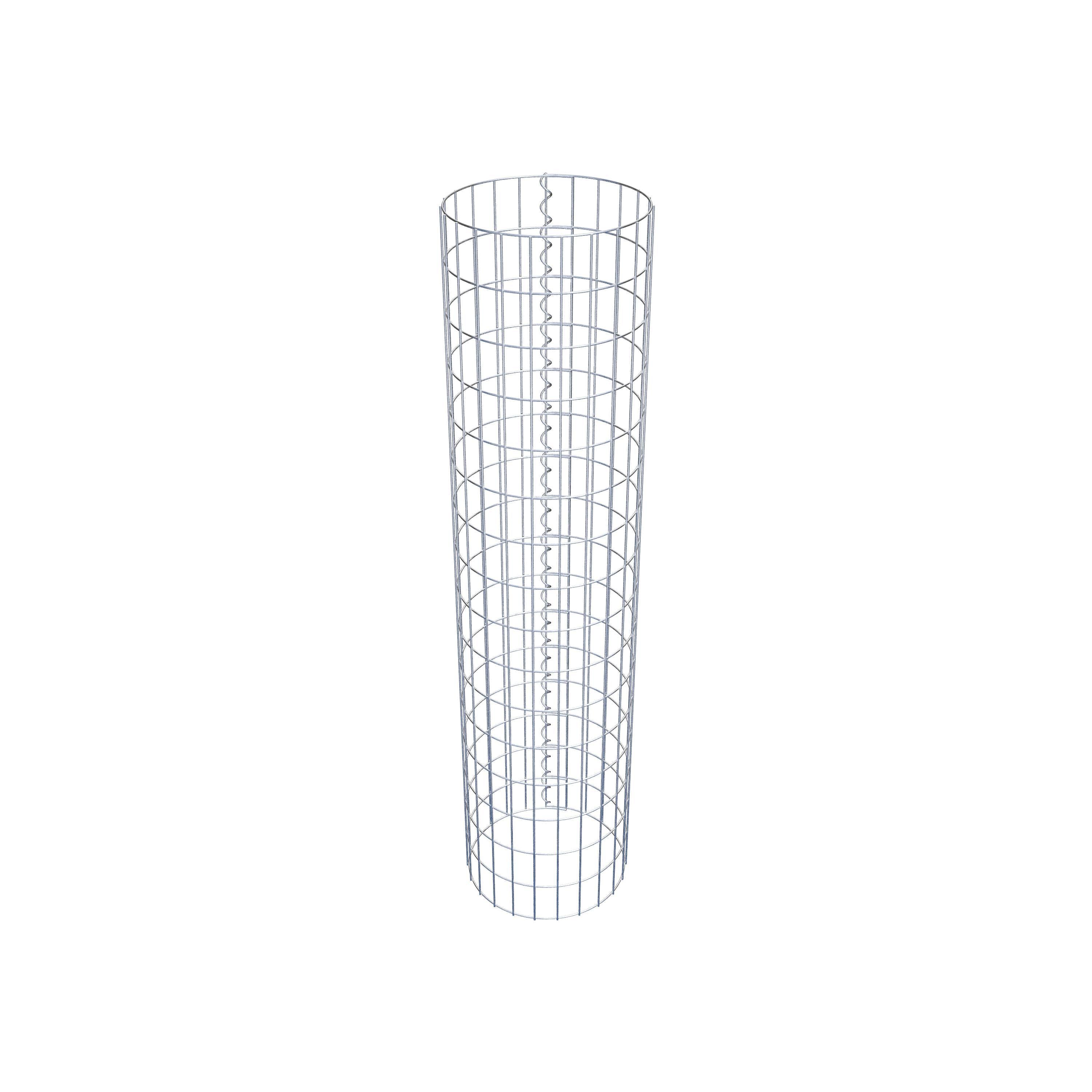 Gabion column around 37 cm diameter, 160 cm height, mesh size 5 cm x 10 cm