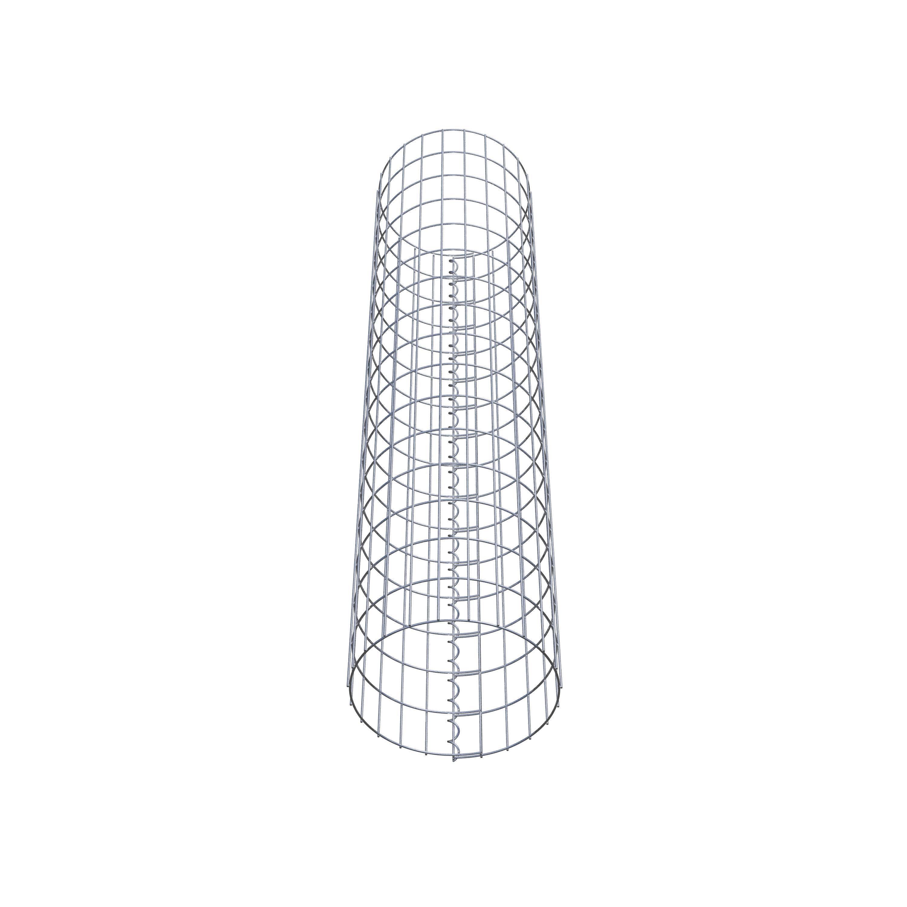 Gabion column around 37 cm diameter, 160 cm height, mesh size 5 cm x 10 cm