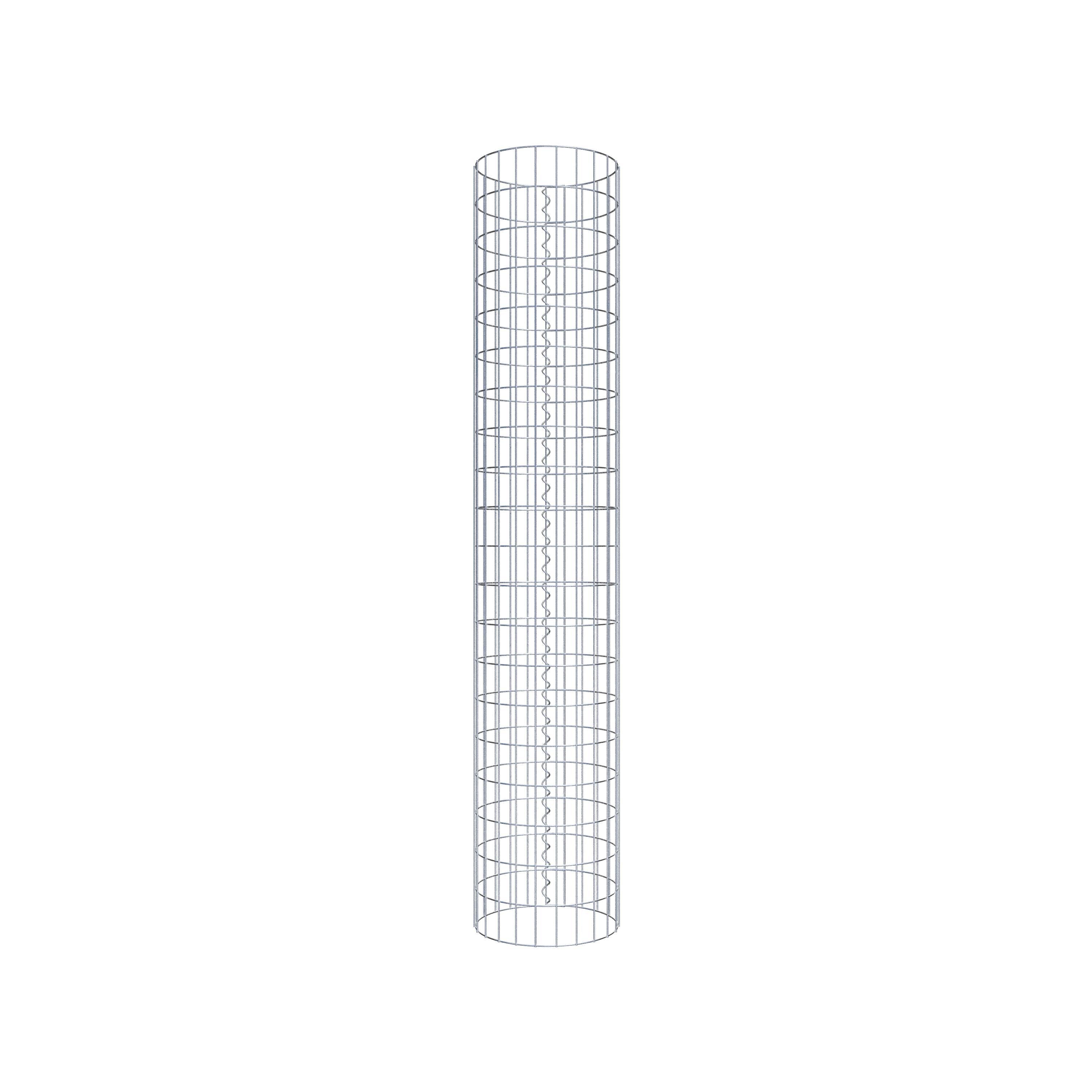 Gabion column around 37 cm diameter, 200 cm height, mesh size 5 cm x 10 cm