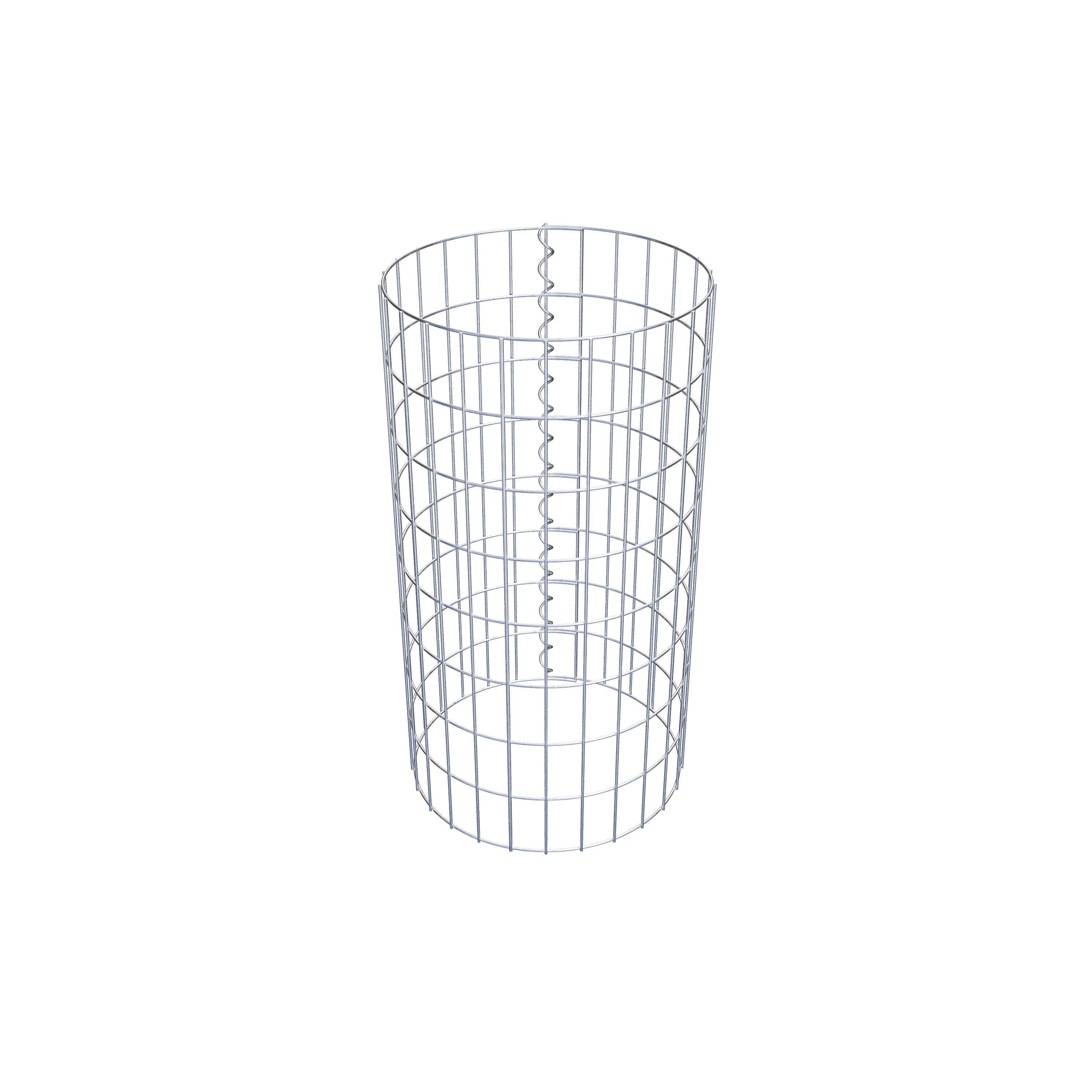 Coluna de gabião redonda 42 cm de diâmetro, 80 cm de altura, malhagem 5 cm x 10 cm