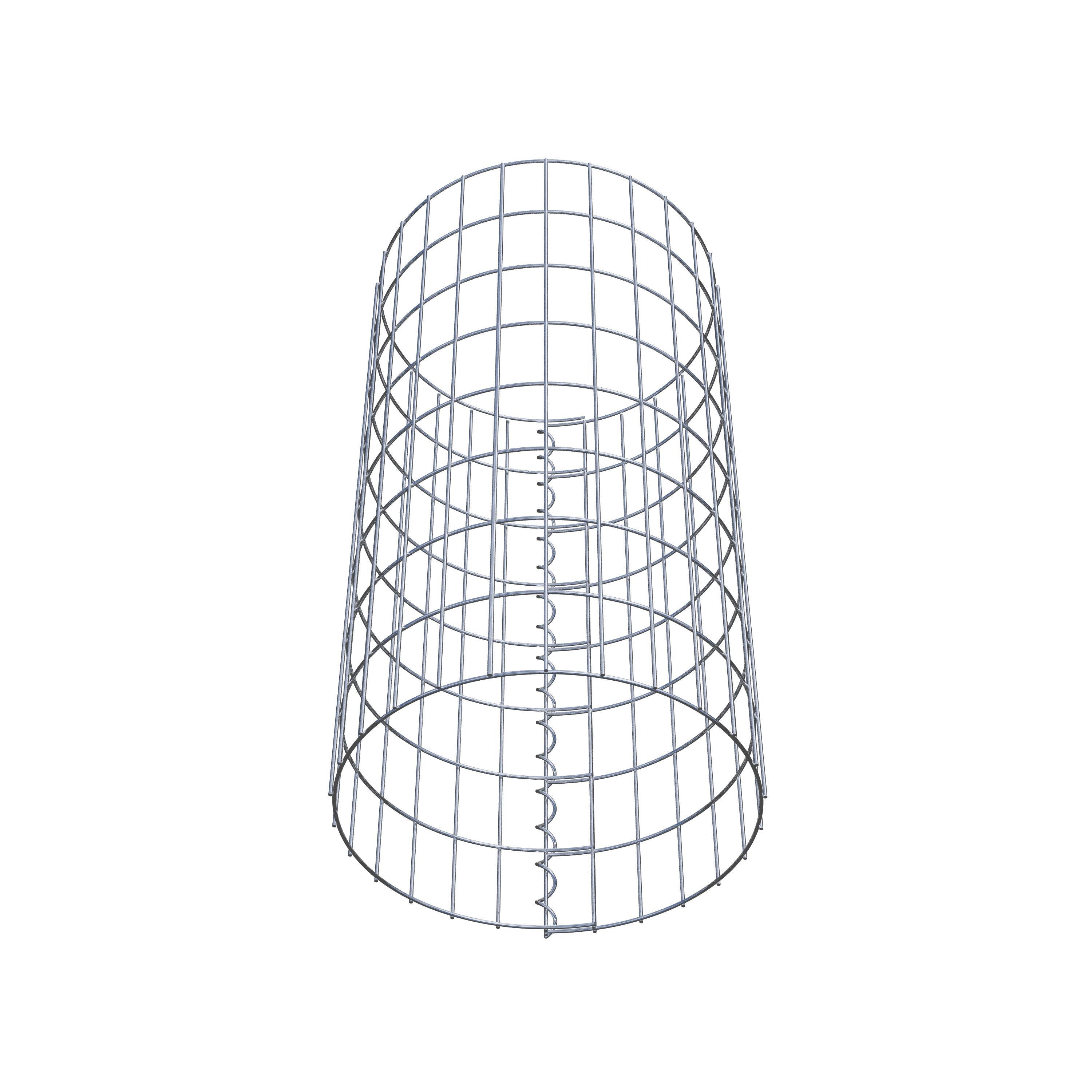 Schanskorfzuil rond 42 cm diameter, 80 cm hoogte, maaswijdte 5 cm x 10 cm