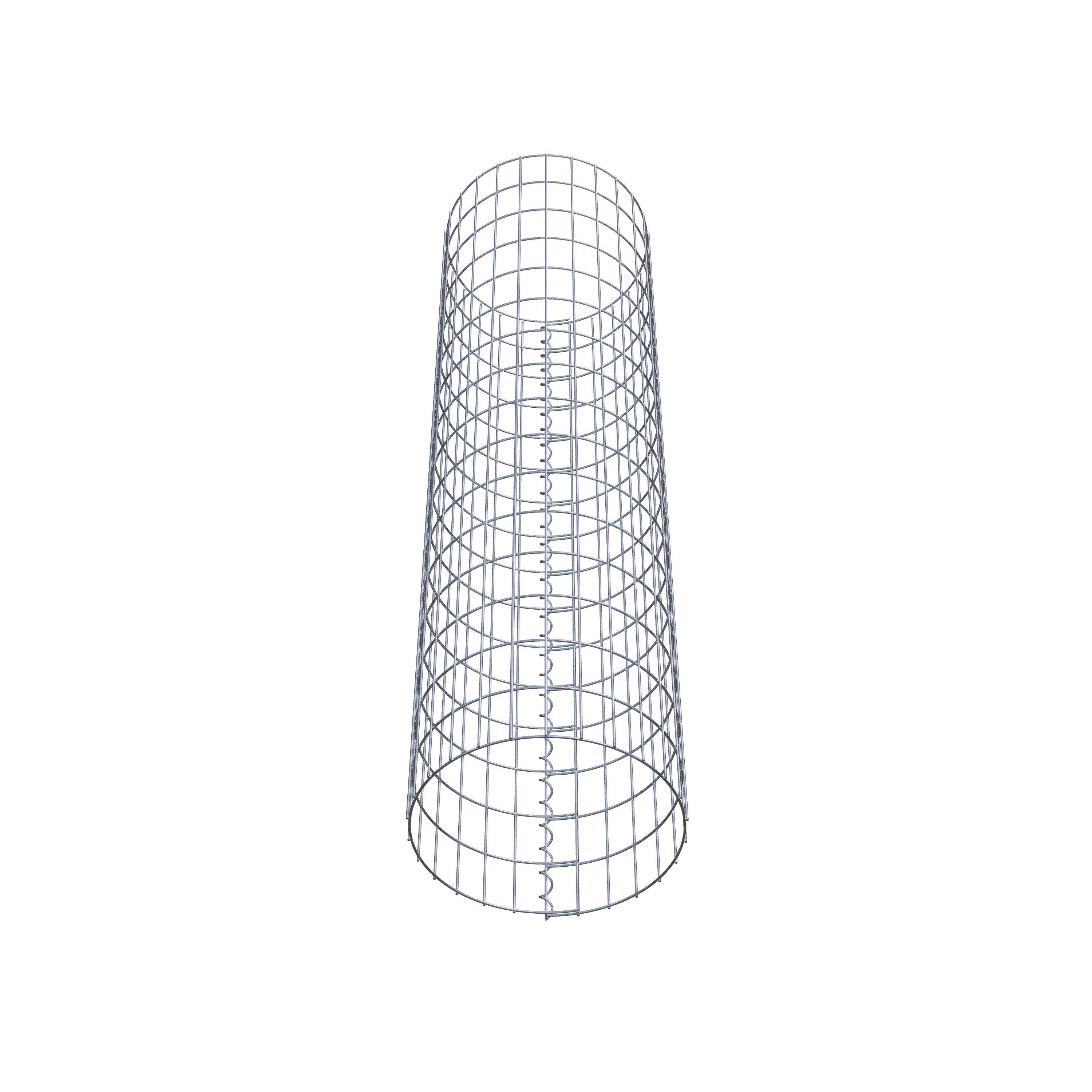 Gabion column around 42 cm diameter, 160 cm height, mesh size 5 cm x 10 cm