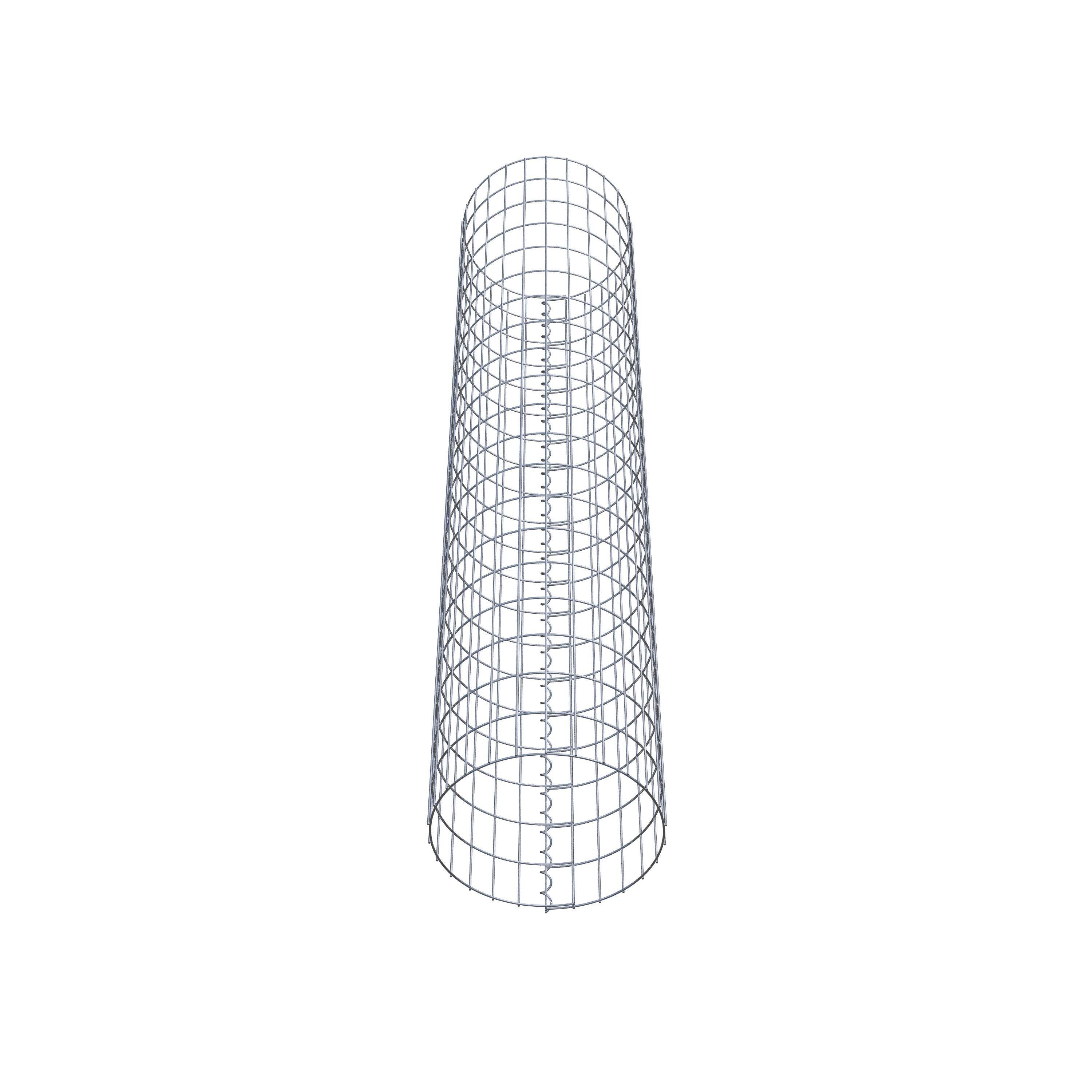 Gabion column around 42 cm diameter, 200 cm height, mesh size 5 cm x 10 cm