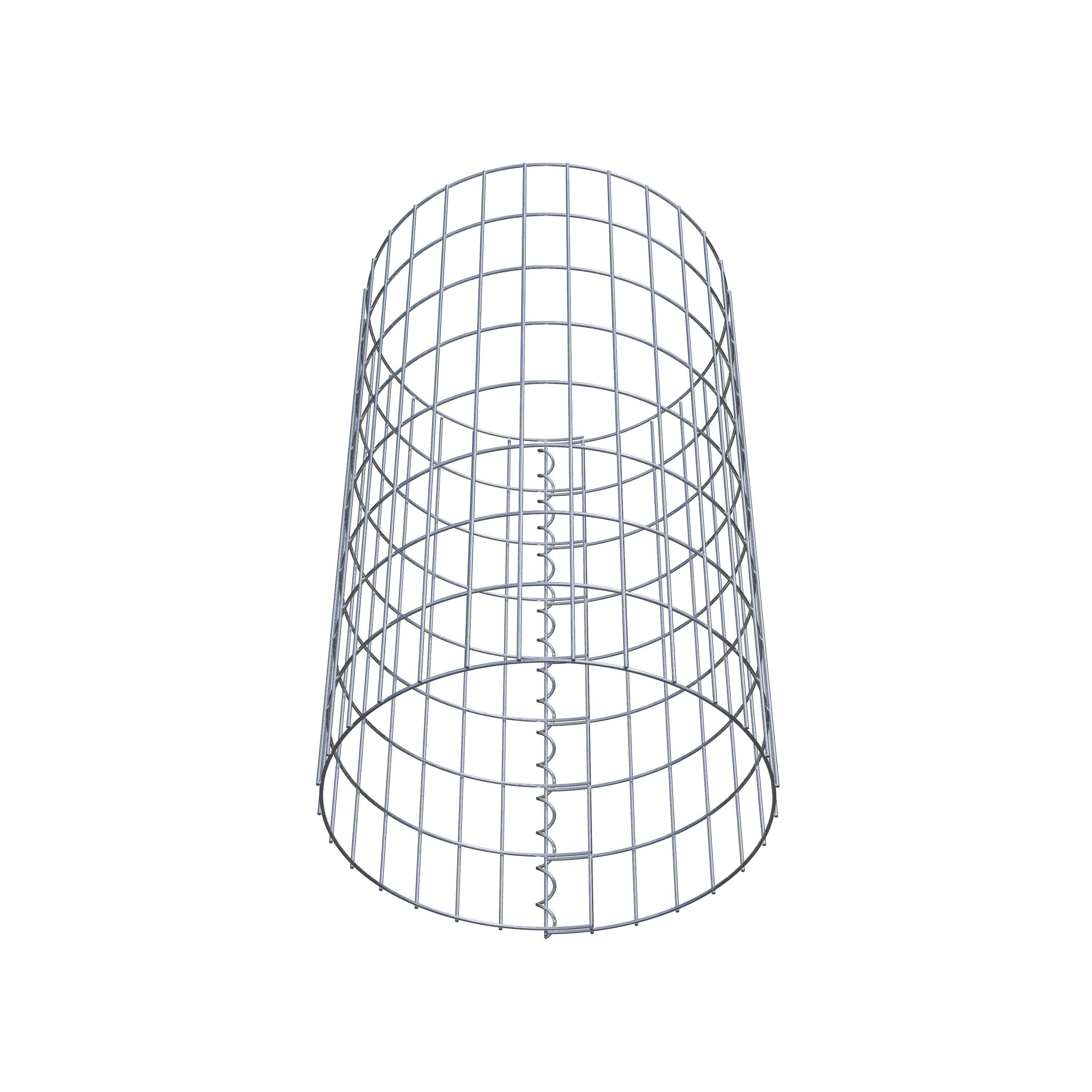 Gabion column around 47 cm diameter, 80 cm height, mesh size 5 cm x 10 cm