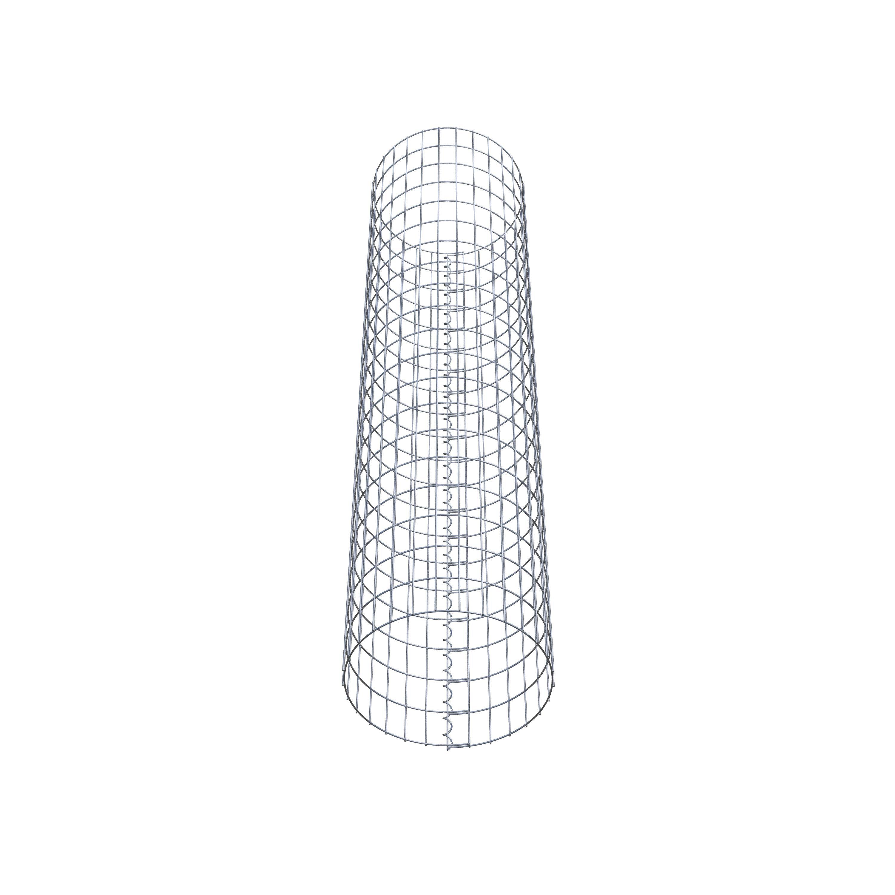 Gabion column around 47 cm diameter, 200 cm height, mesh size 5 cm x 10 cm