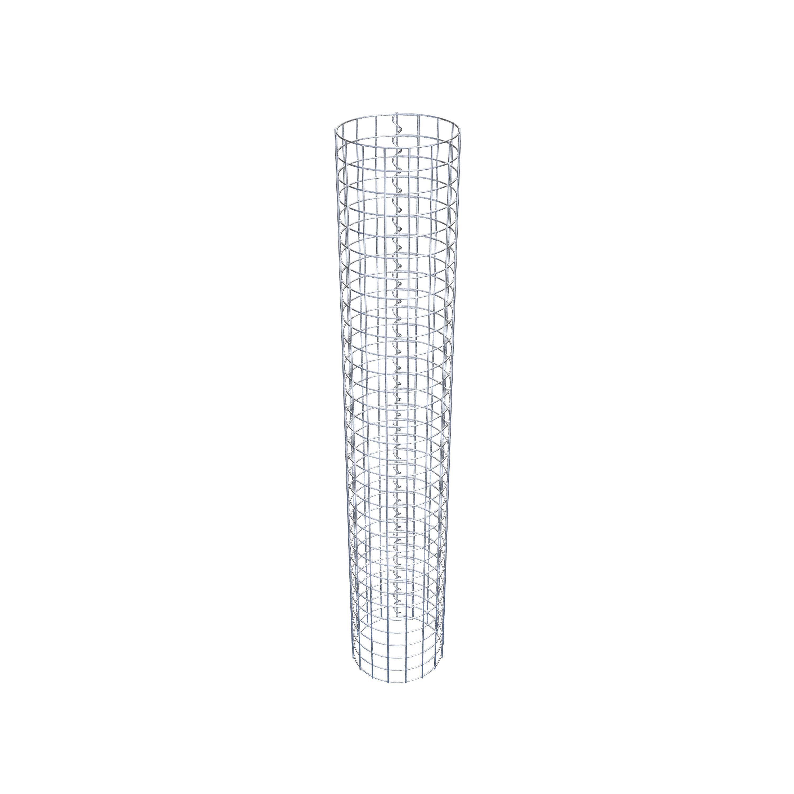 Gabion column around 27 cm diameter, 160 cm height, mesh size 5 cm x 5 cm