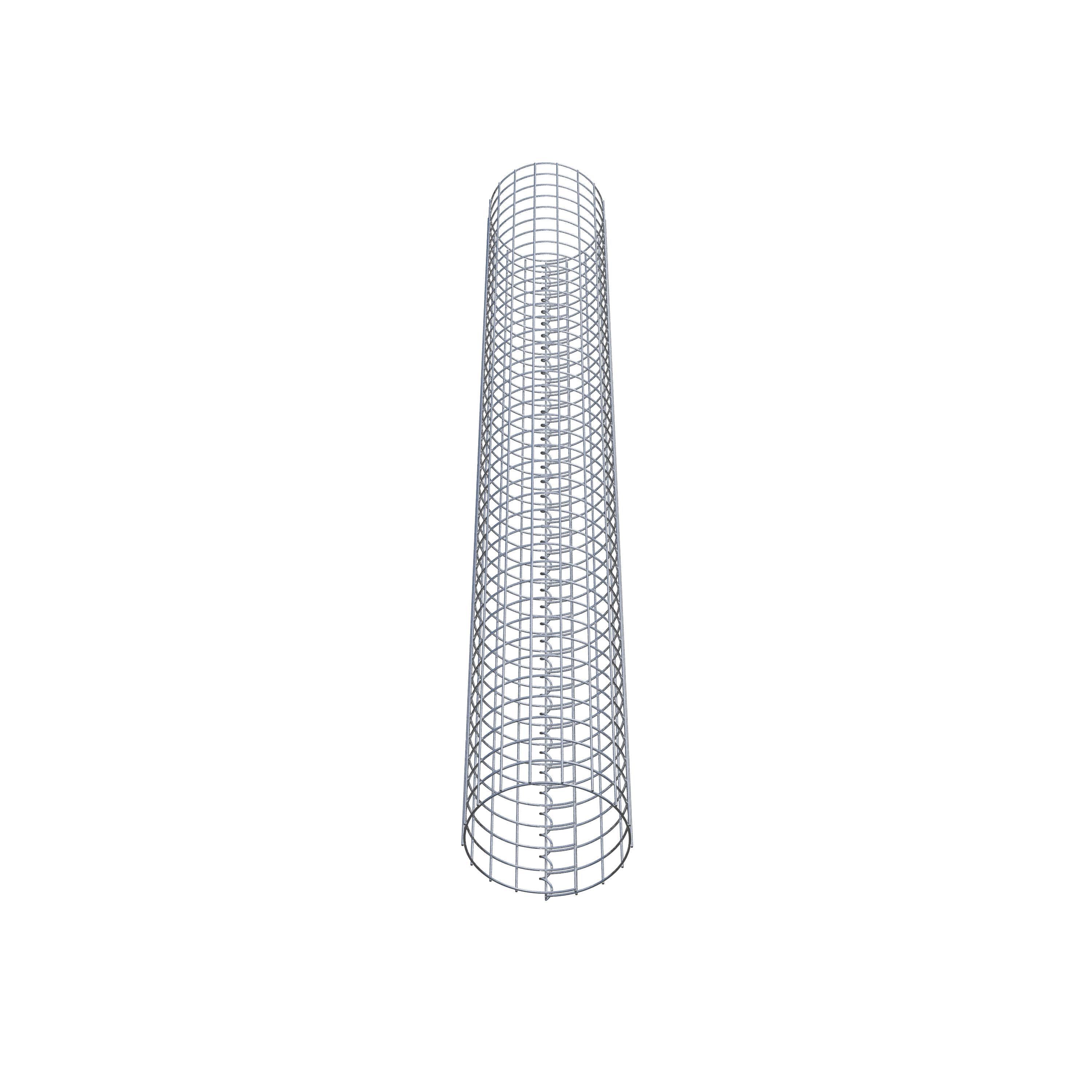 Columna de gaviones redonda 27 cm de diámetro, 200 cm de altura, malla 5 cm x 5 cm