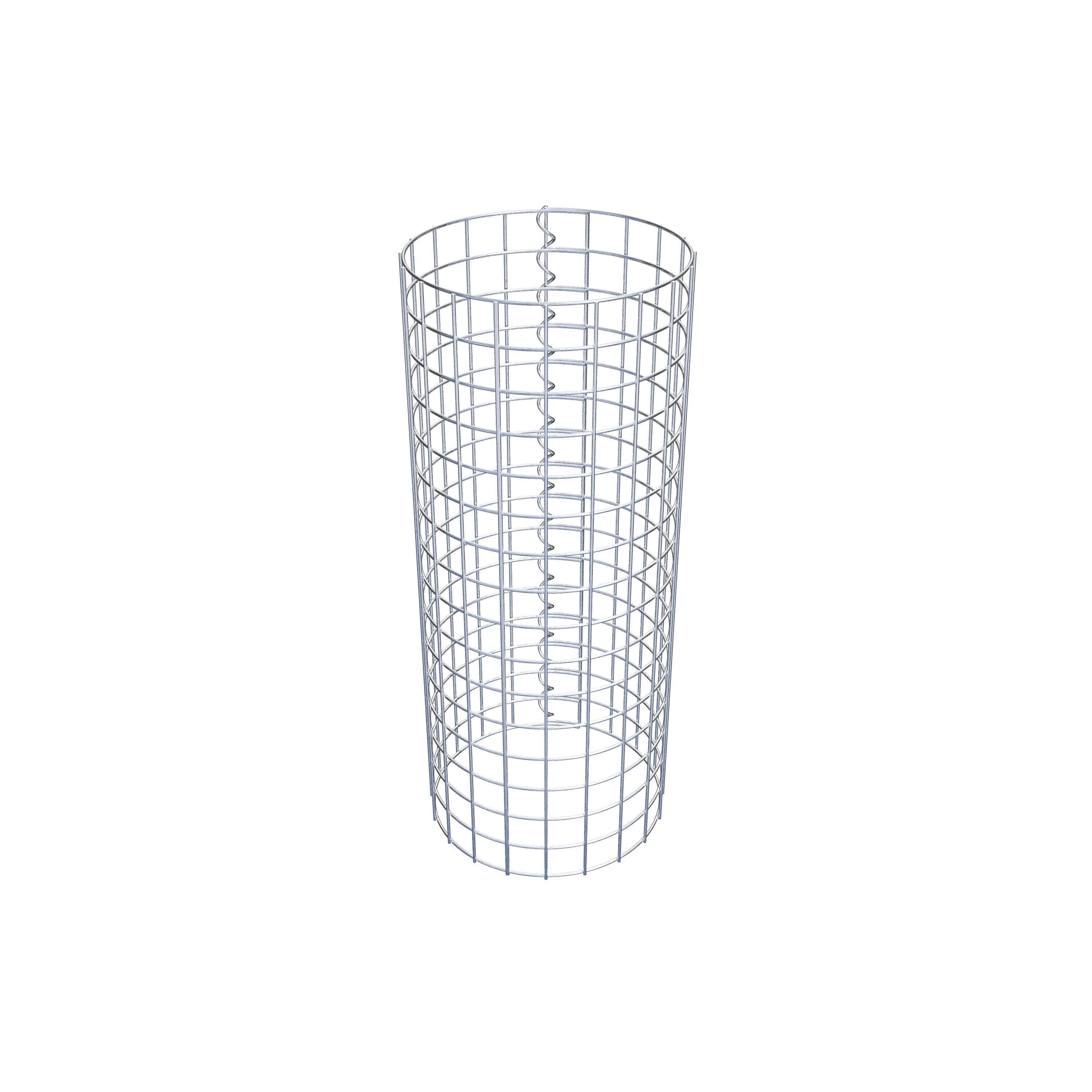 Gabion column around 32 cm diameter, 80 cm height, mesh size 5 cm x 5 cm