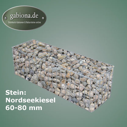 Varmförzinkad gabion 102 cm x 32 cm x 32 cm, maskstorlek 5 cm x 5 cm, helsvetsad