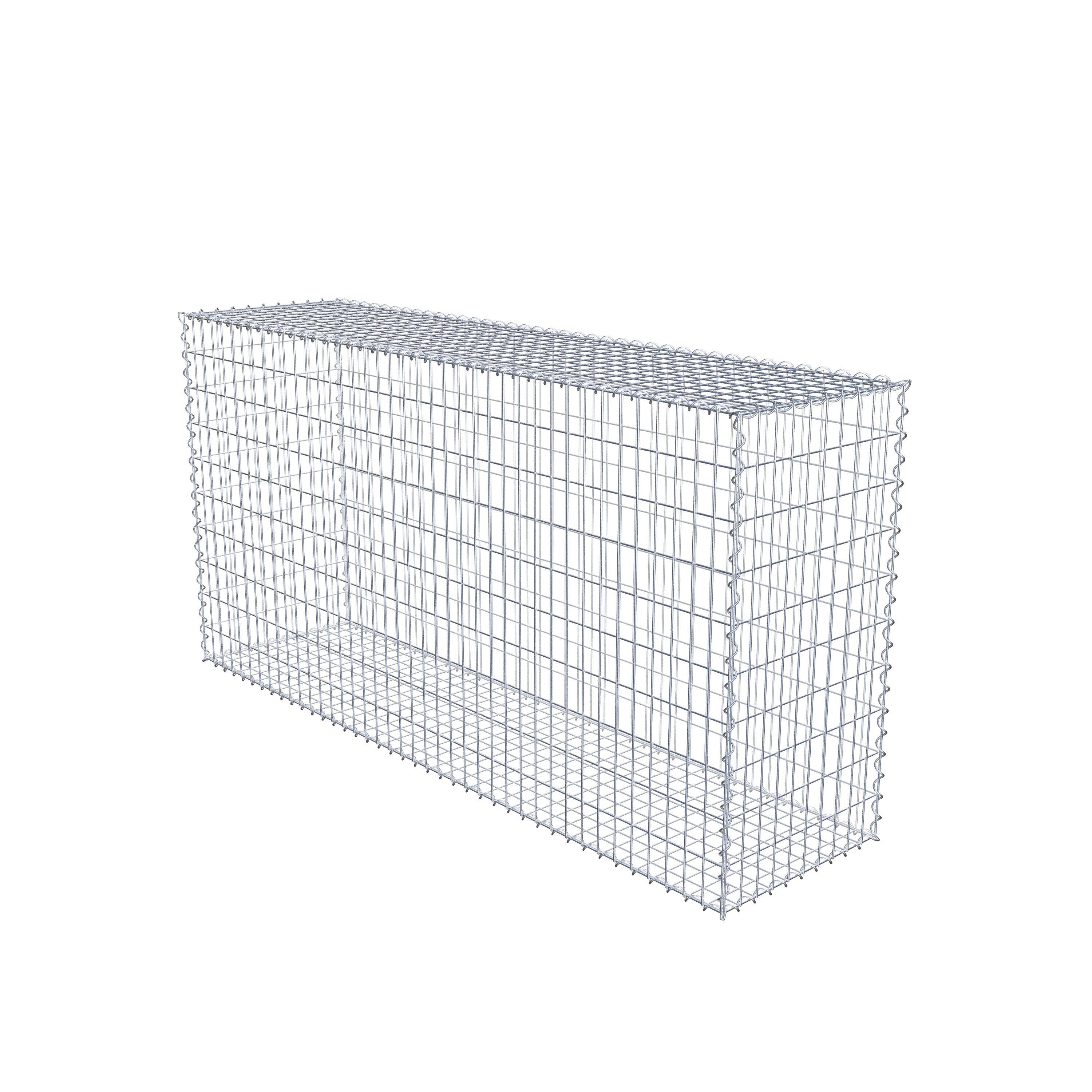 Gabion 200 cm x 100 cm x 50 cm (L x H x D), maskestørrelse 5 cm x 10 cm, spiral