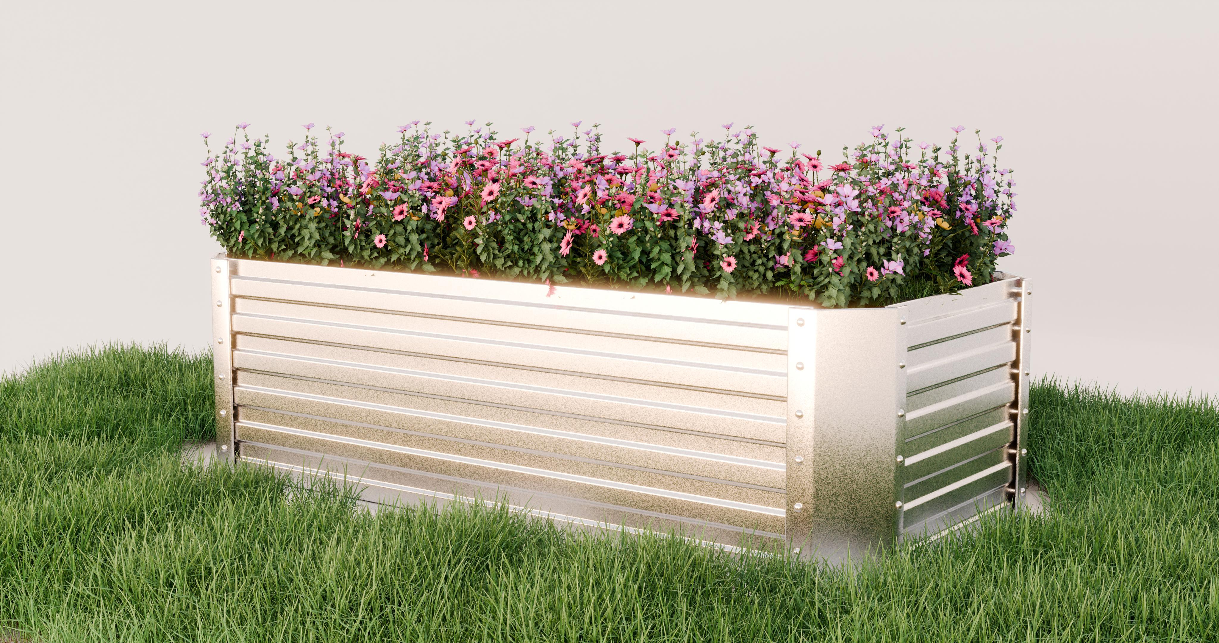 Raised bed made of galvanized sheet metal (184 x 60 x 90 cm)