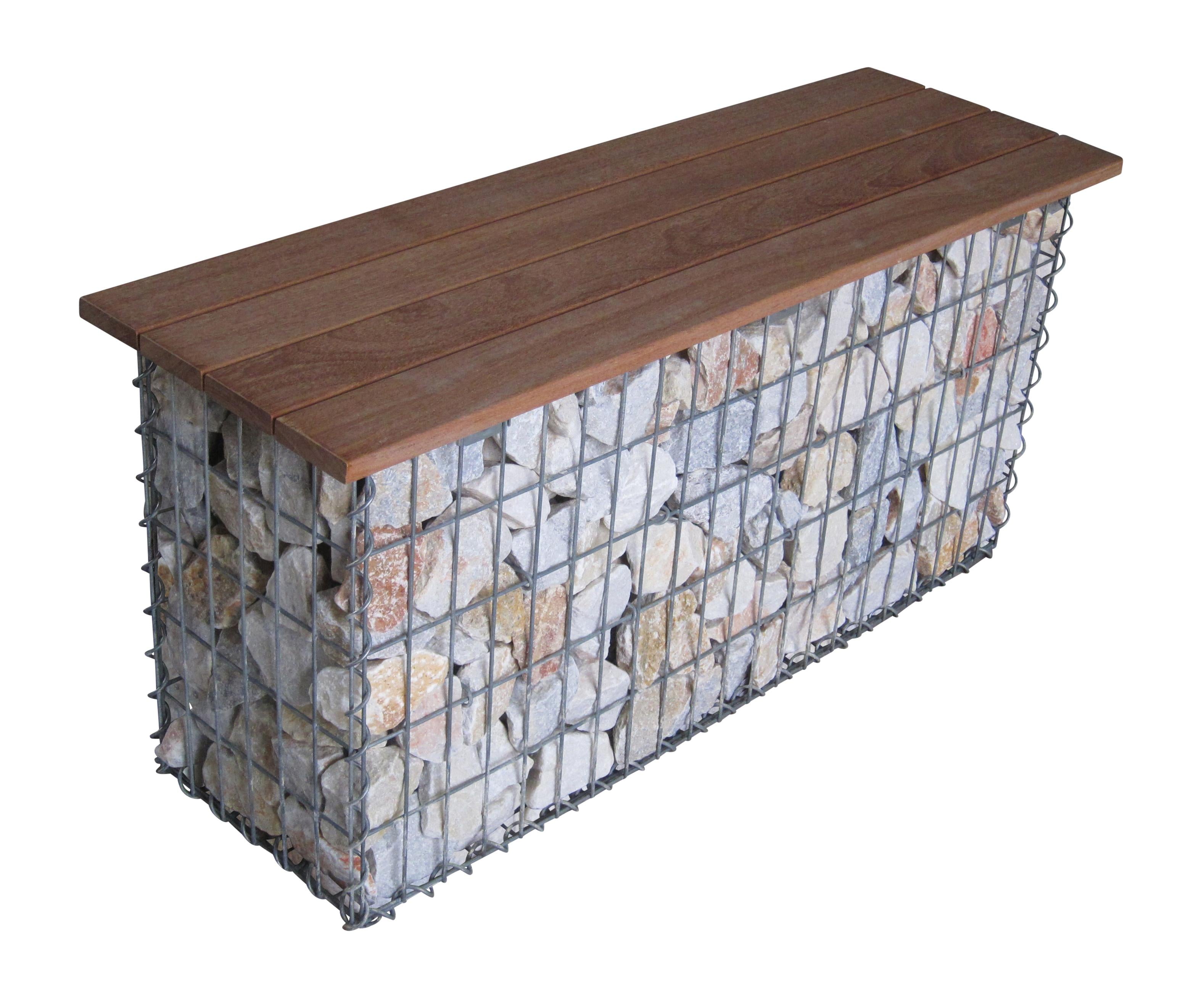 Trädgårdsbänk med spiralformad gabion CUMARU MW 5 x 10 cm 105 x 50 x 30 cm