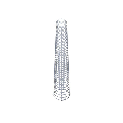 Colonne de gabion ronde galvanisée à chaud, 22 cm de diamètre, 200 cm de hauteur, MW 5 cm x 5 cm