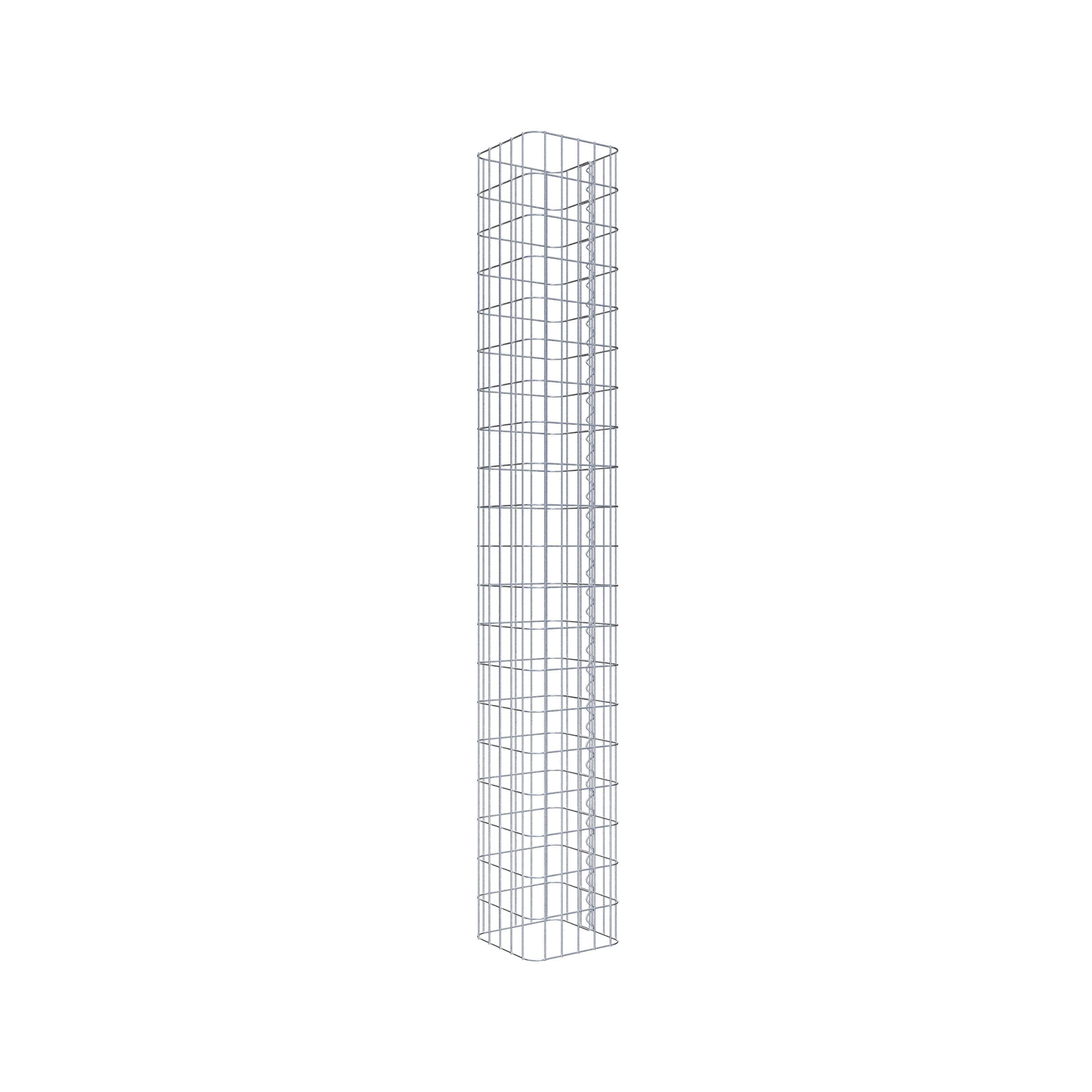 Gabion column, square, hot-dip galvanized, 27 cm x 27 cm, 200 cm height, MW 5 cm x 10 cm