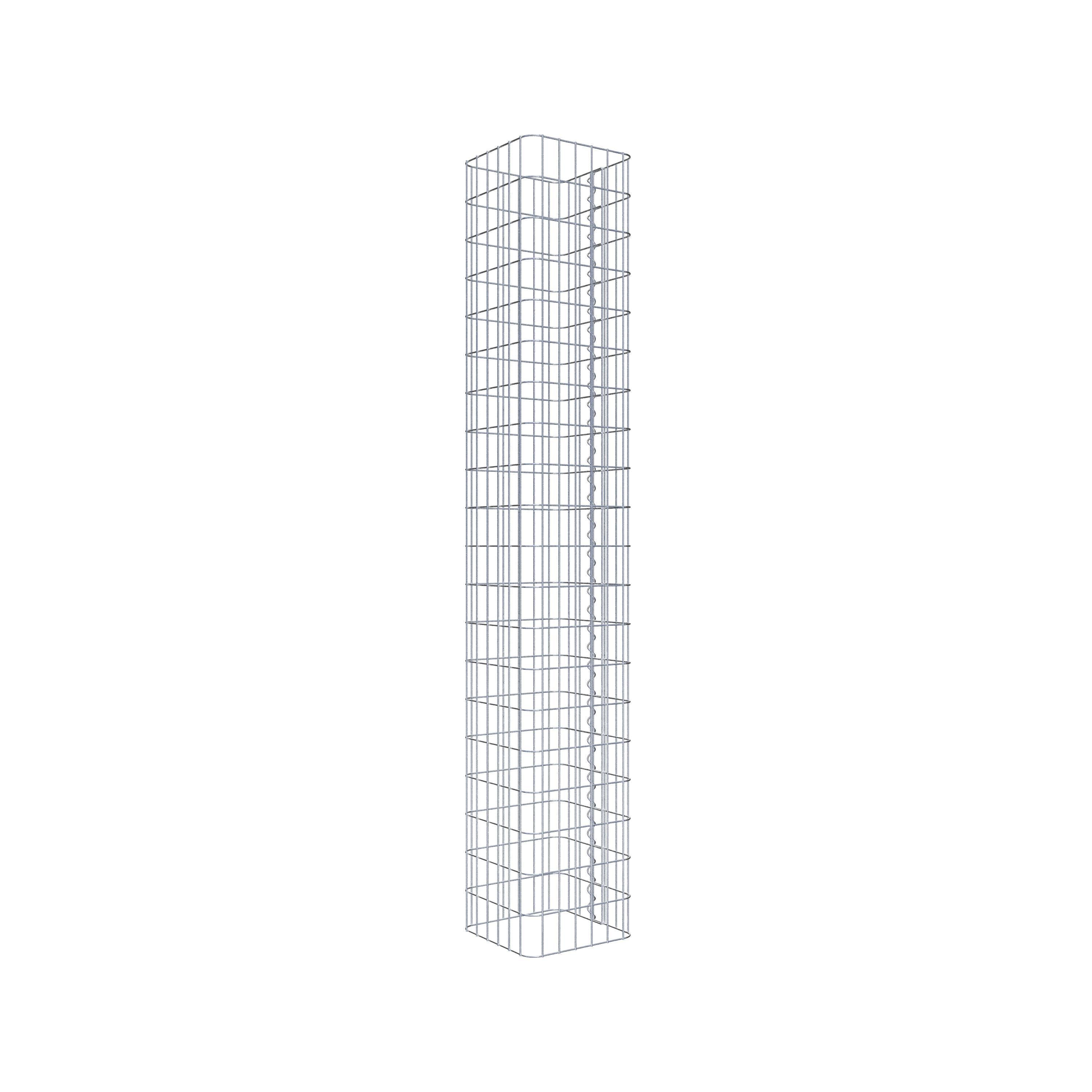 Columna rectangular de gaviones galvanizados en caliente, 32 cm x 32 cm, 200 cm de altura, MW 5 x 10 cm