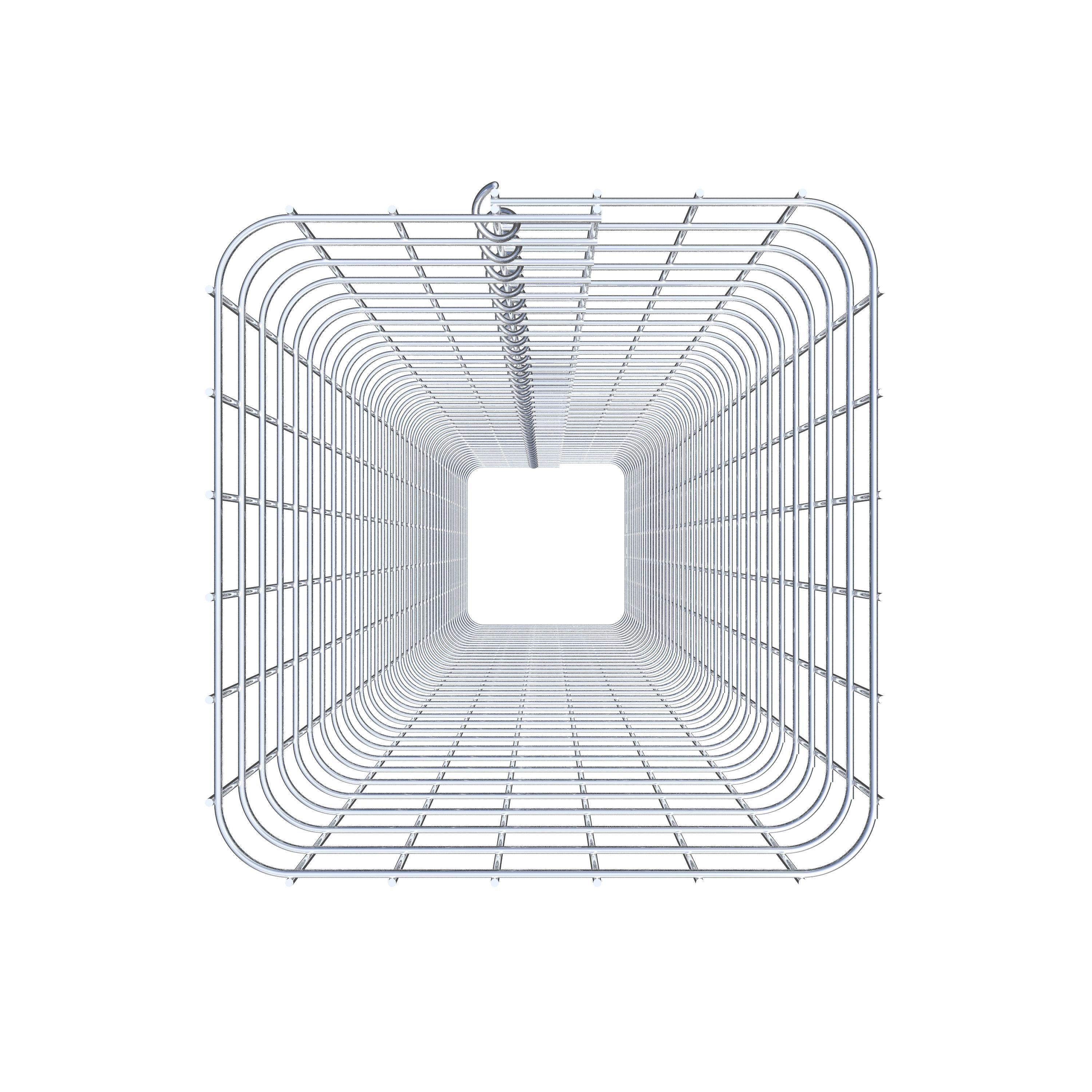 Rechthoekige thermisch verzinkte schanskorfzuil, 32 cm x 32 cm, 200 cm hoog, MW 5 cm x 5 cm