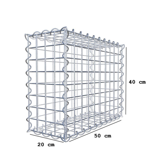 Gabion 50 cm x 40 cm x 20 cm (L x H x D), mesh size 5 cm x 5 cm, spiral
