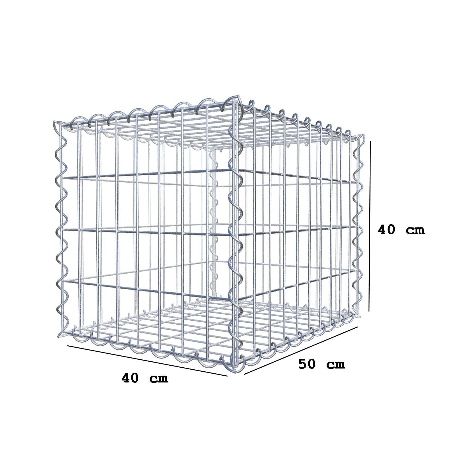Gabbione 50 cm x 40 cm x 40 cm (L x H x P), maglia 5 cm x 10 cm, spirale