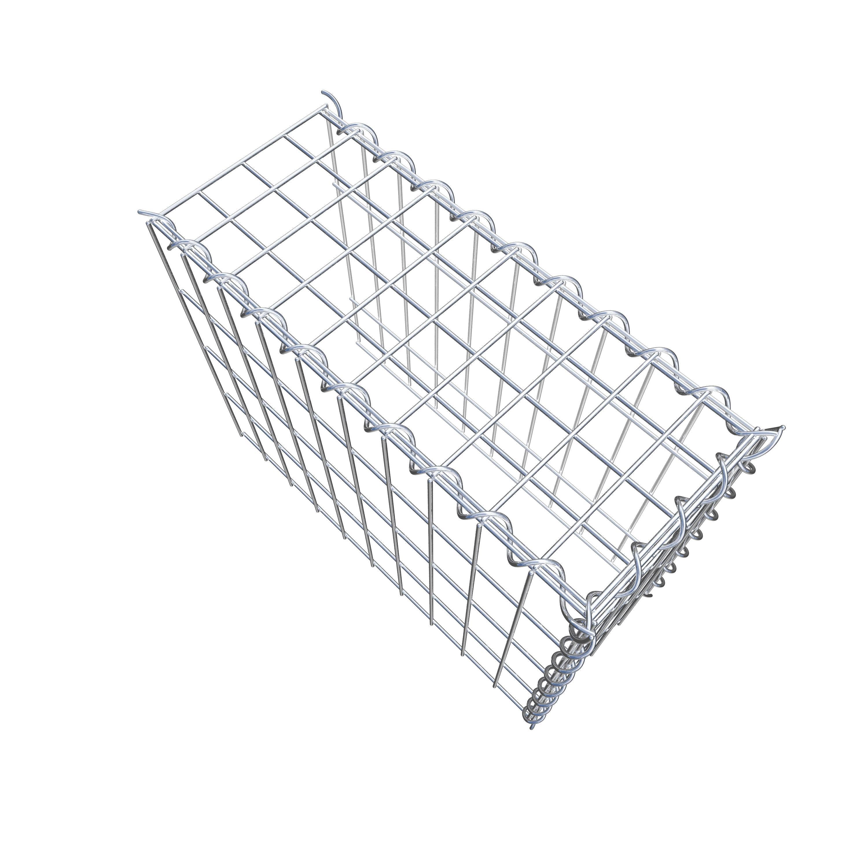 Opvokset gabion type 4 50 cm x 40 cm x 20 cm (L x H x D), maskestørrelse 5 cm x 10 cm, spiral