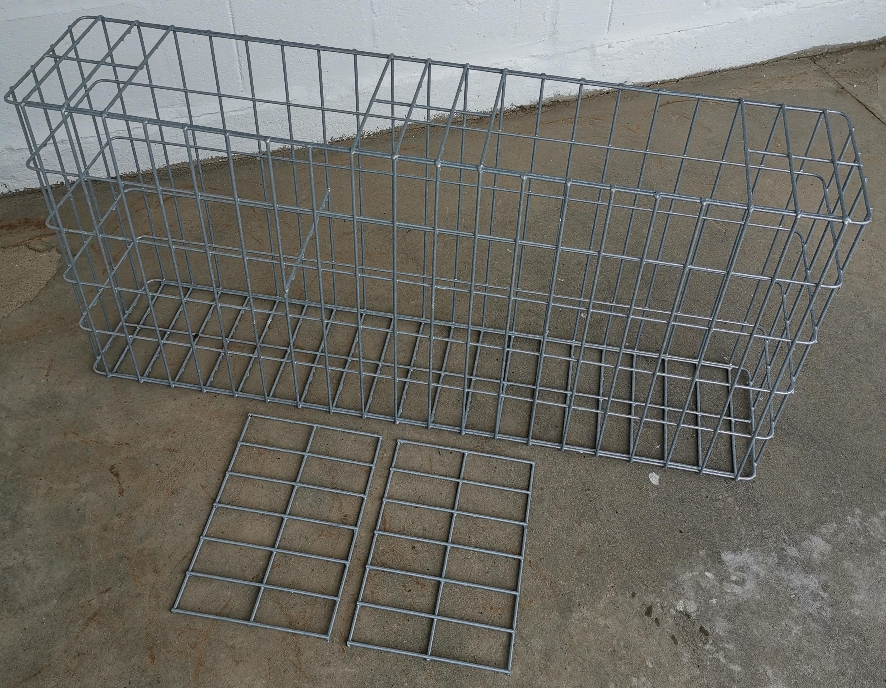 Gabion hot-dip galvanized 102 cm x 52 cm x 22 cm, mesh size 5 cm x 10 cm, fully welded