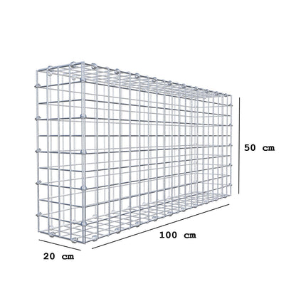 Gabbione 100 cm x 50 cm x 20 cm (L x H x P), maglia 5 x 5 cm, anello a spirale