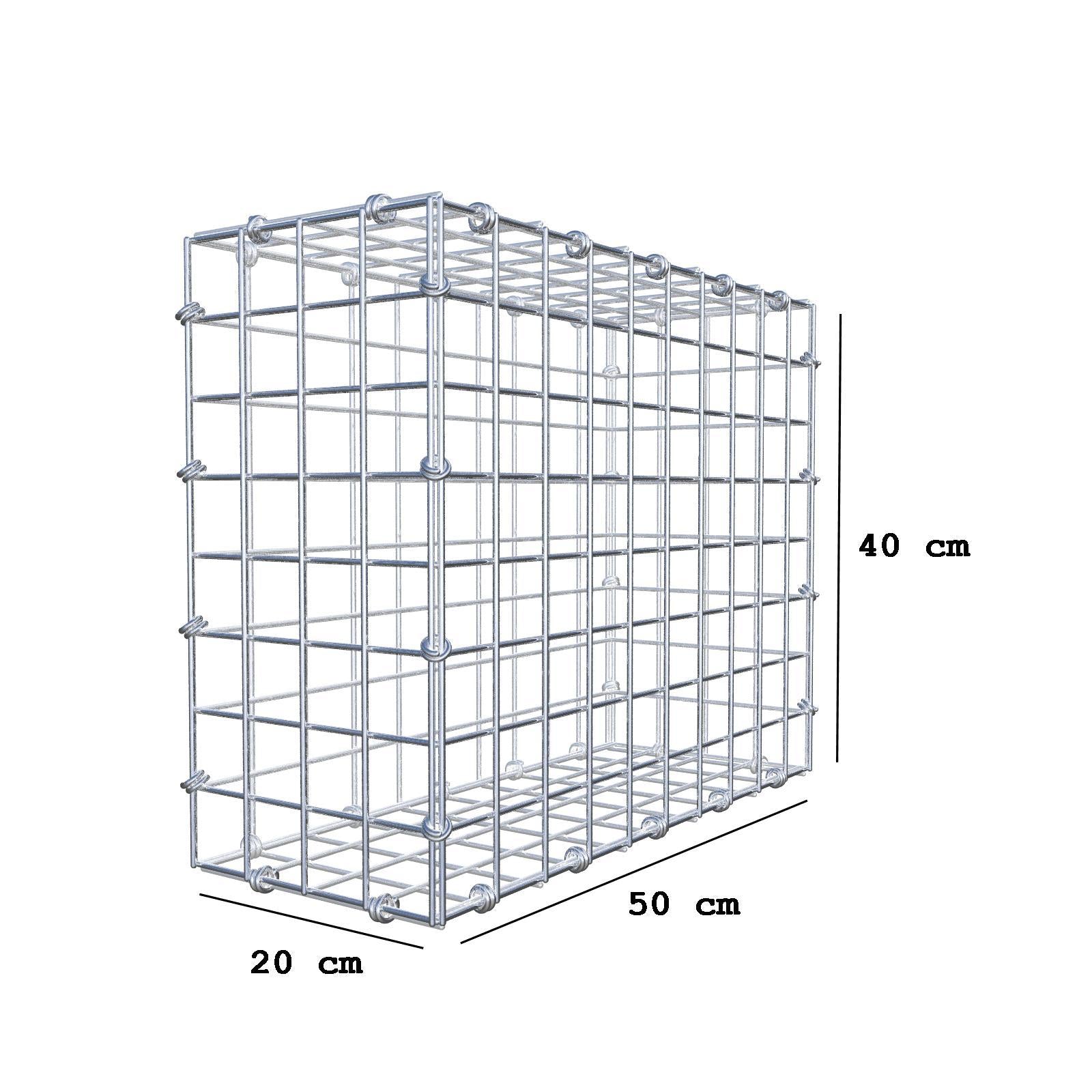 Schanskorf 50 cm x 40 cm x 20 cm (L x H x D), maaswijdte 5 x 5 cm, spiraalring