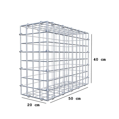 Gabione 50 cm x 40 cm x 20 cm (L x H x T), Maschenweite 5 x 5 cm, Spiralring
