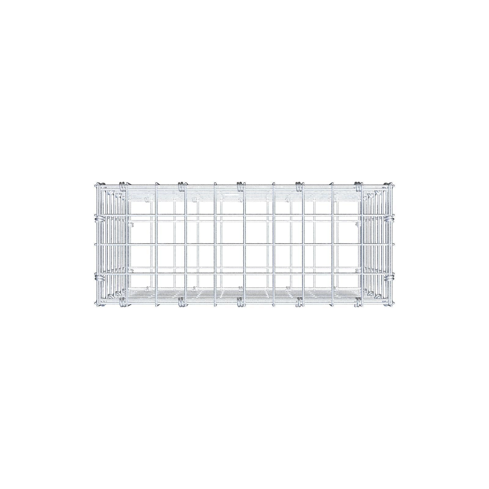 Schanskorf 50 cm x 40 cm x 20 cm (L x H x D), maaswijdte 5 x 5 cm, spiraalring