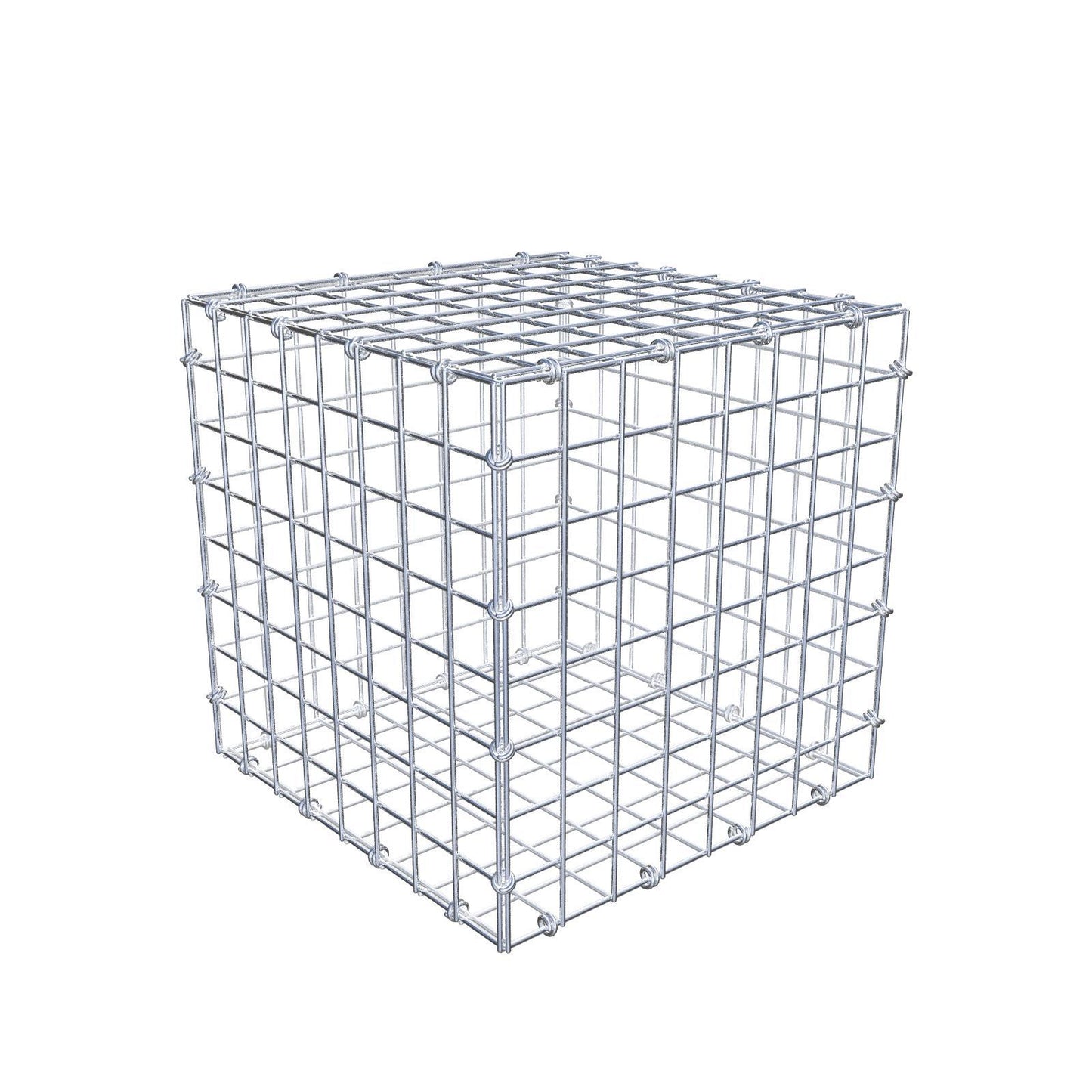 Gabione 40 cm x 40 cm x 40 cm (L x H x T), Maschenweite 5 x 5 cm, Spiralring