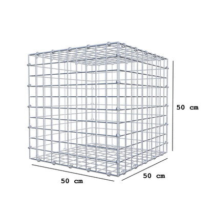 Gabione 50 cm x 50 cm x 50 cm (L x H x T), Maschenweite 5 x 5 cm, Spiralring