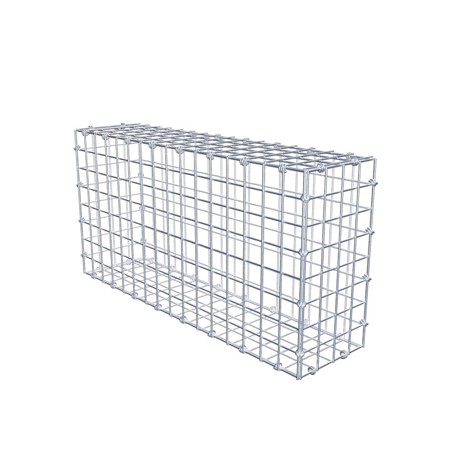 Gabion 80 cm x 40 cm x 20 cm (L x H x D), maskstorlek 5 x 5 cm, spiralring