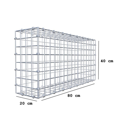 Gabion 80 cm x 40 cm x 20 cm (L x H x D), maskstorlek 5 x 5 cm, spiralring