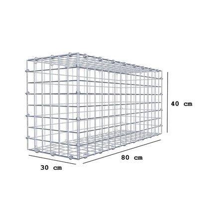 Gabion 80 cm x 40 cm x 30 cm (L x H x D), mesh size 5 x 5 cm, spiral ring
