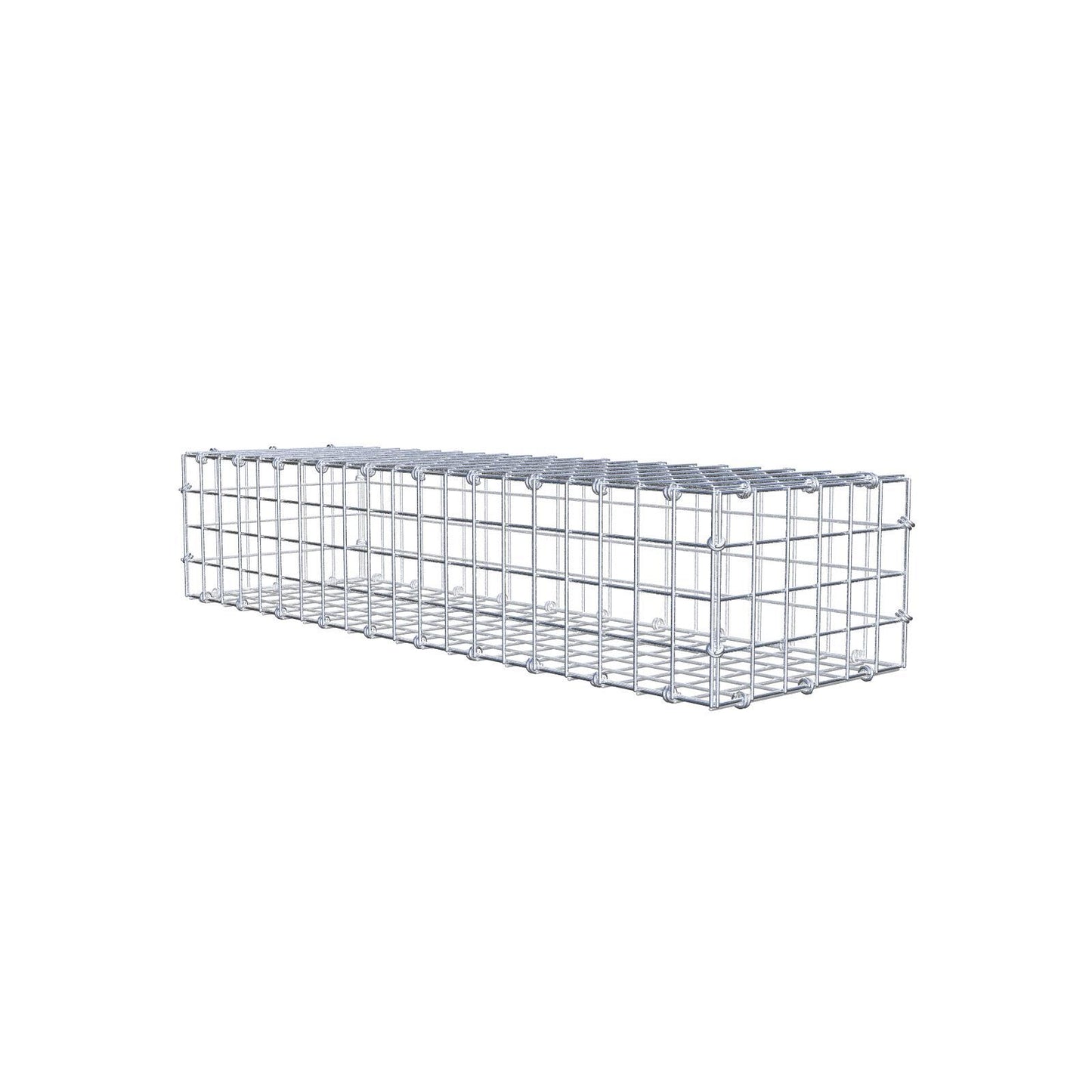 Gabione 100 cm x 20 cm x 30 cm (L x H x T), Maschenweite 5 x 5 cm, Spiralring