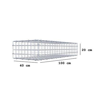 Gabion 100 cm x 20 cm x 40 cm (L x H x P), mailles 5 x 5 cm, anneau en spirale