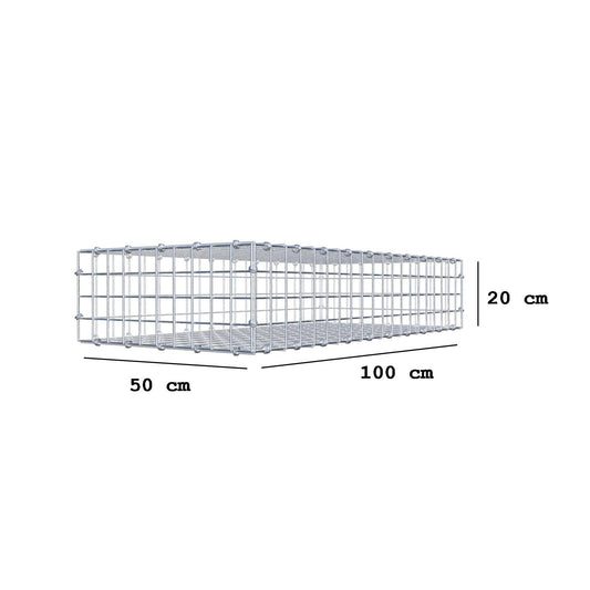 Schanskorf 100 cm x 20 cm x 50 cm (L x H x D), maaswijdte 5 x 5 cm, spiraalring