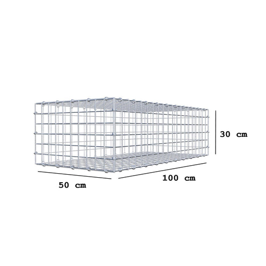 Schanskorf 100 cm x 30 cm x 50 cm (L x H x D), maaswijdte 5 x 5 cm, spiraalring