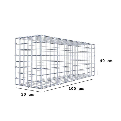 Gabion 100 cm x 40 cm x 30 cm (L x H x D), mesh size 5 x 5 cm, spiral ring